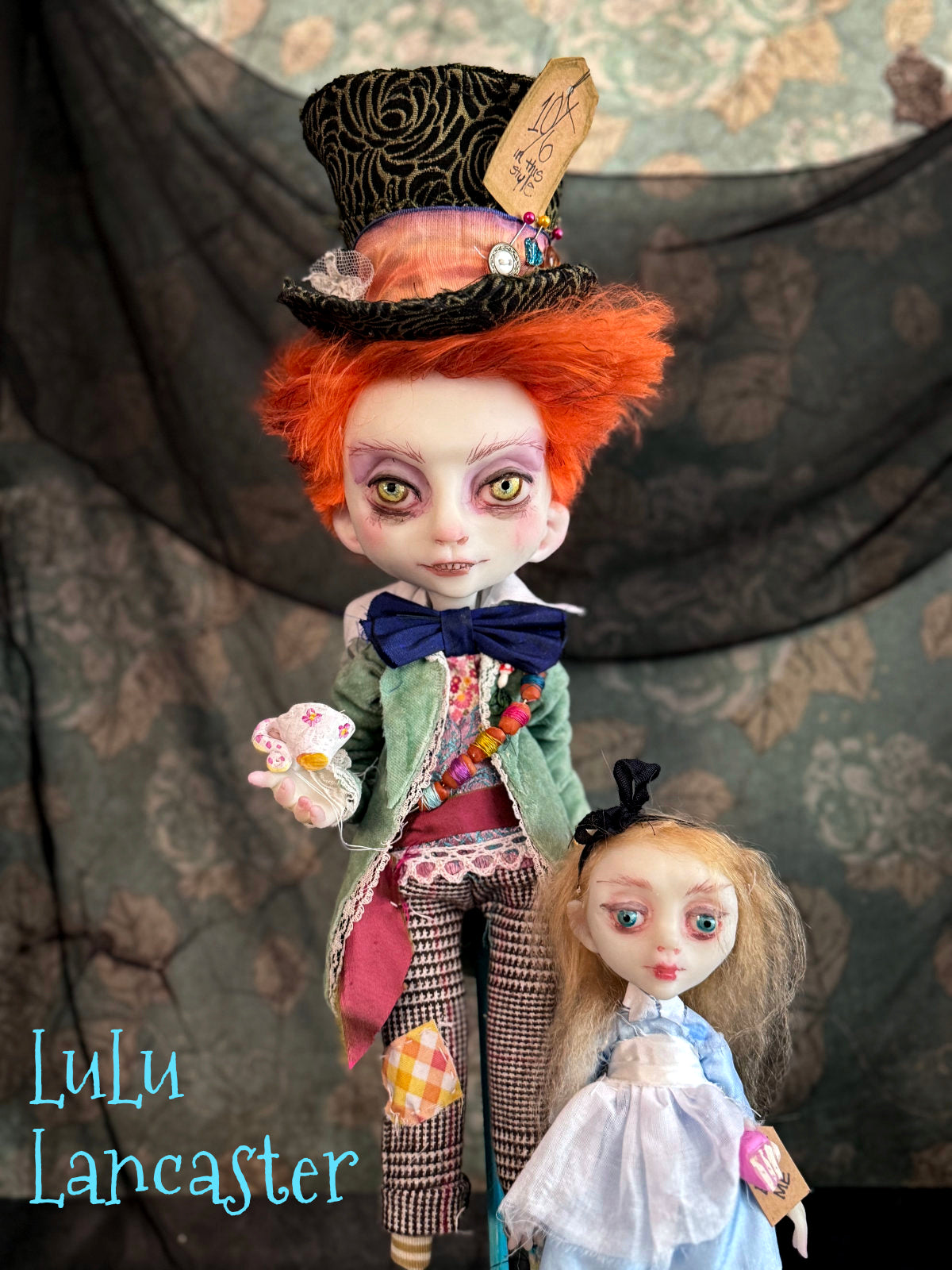 Hatter and Alice Original LuLu Lancaster Art Dolls