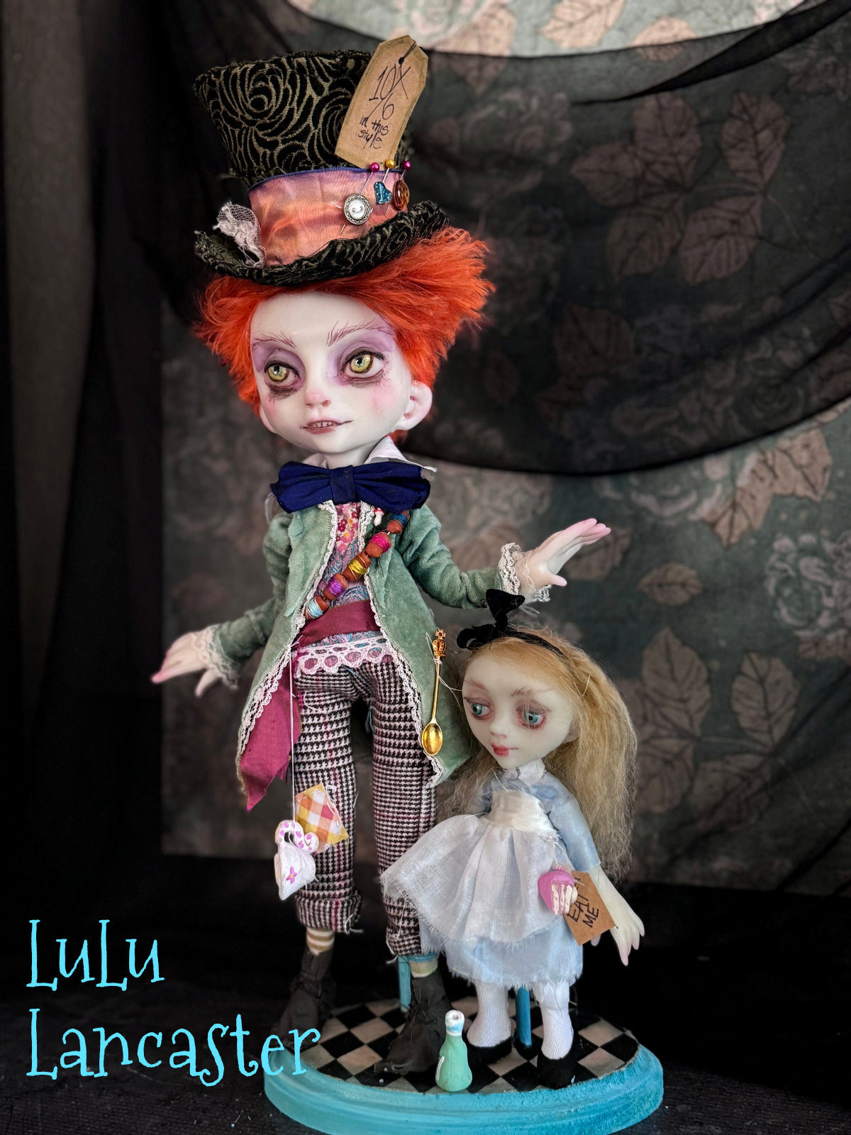 Hatter and Alice Original LuLu Lancaster Art Dolls