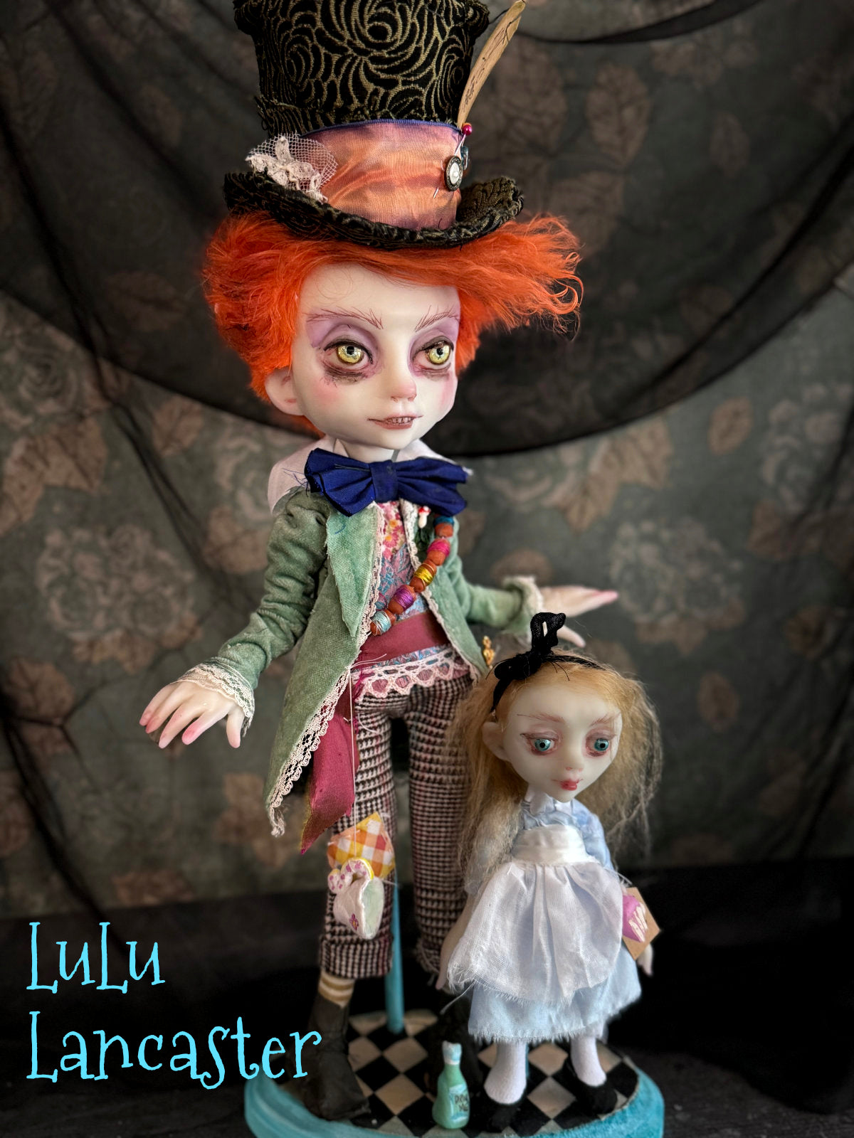 Hatter and Alice Original LuLu Lancaster Art Dolls