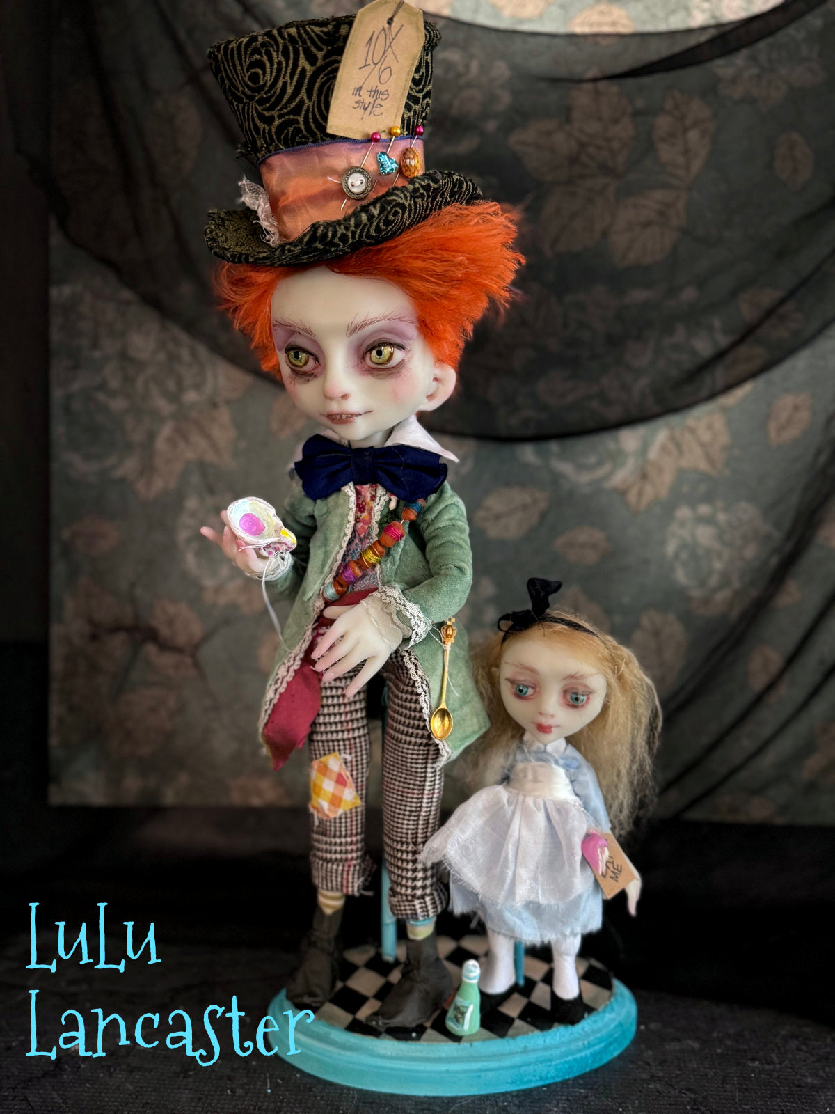 Hatter and Alice Original LuLu Lancaster Art Dolls