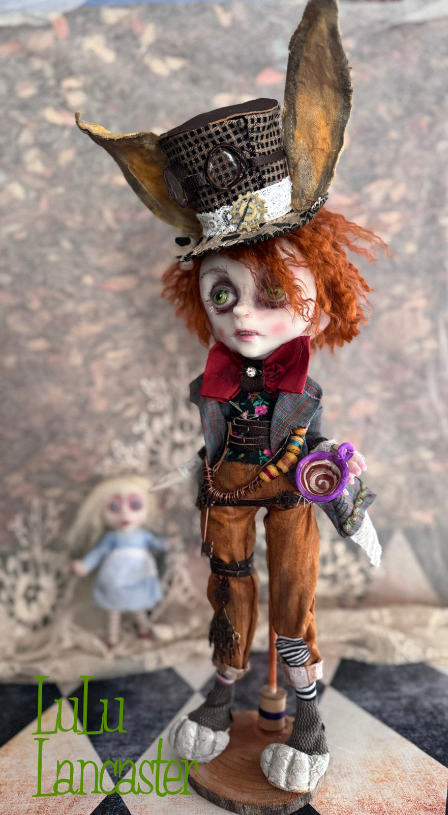 Mad Hatter Hare Steampunk Original LuLu Lancaster Art Doll