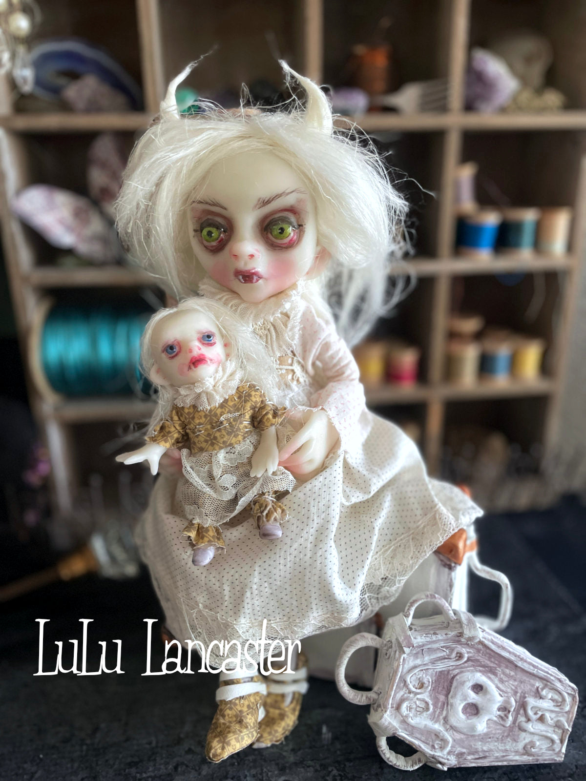 Jupiter and Io the traveling Vampires Original LuLu Lancaster Art Doll