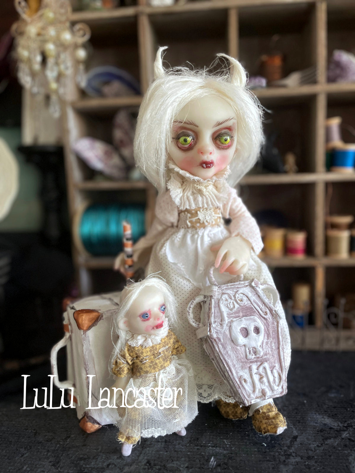 Jupiter and Io the traveling Vampires Original LuLu Lancaster Art Doll