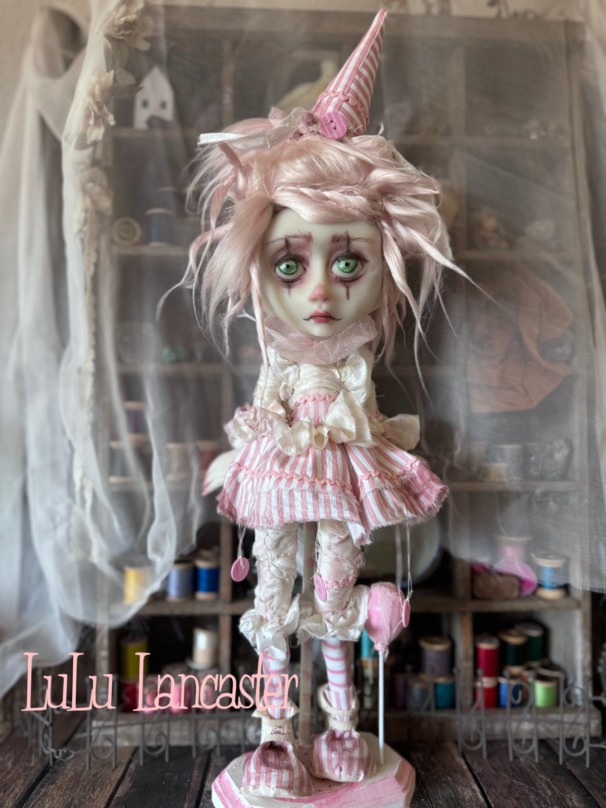 Just Pinky Poupee the Clown Original LuLu Lancaster Art Doll