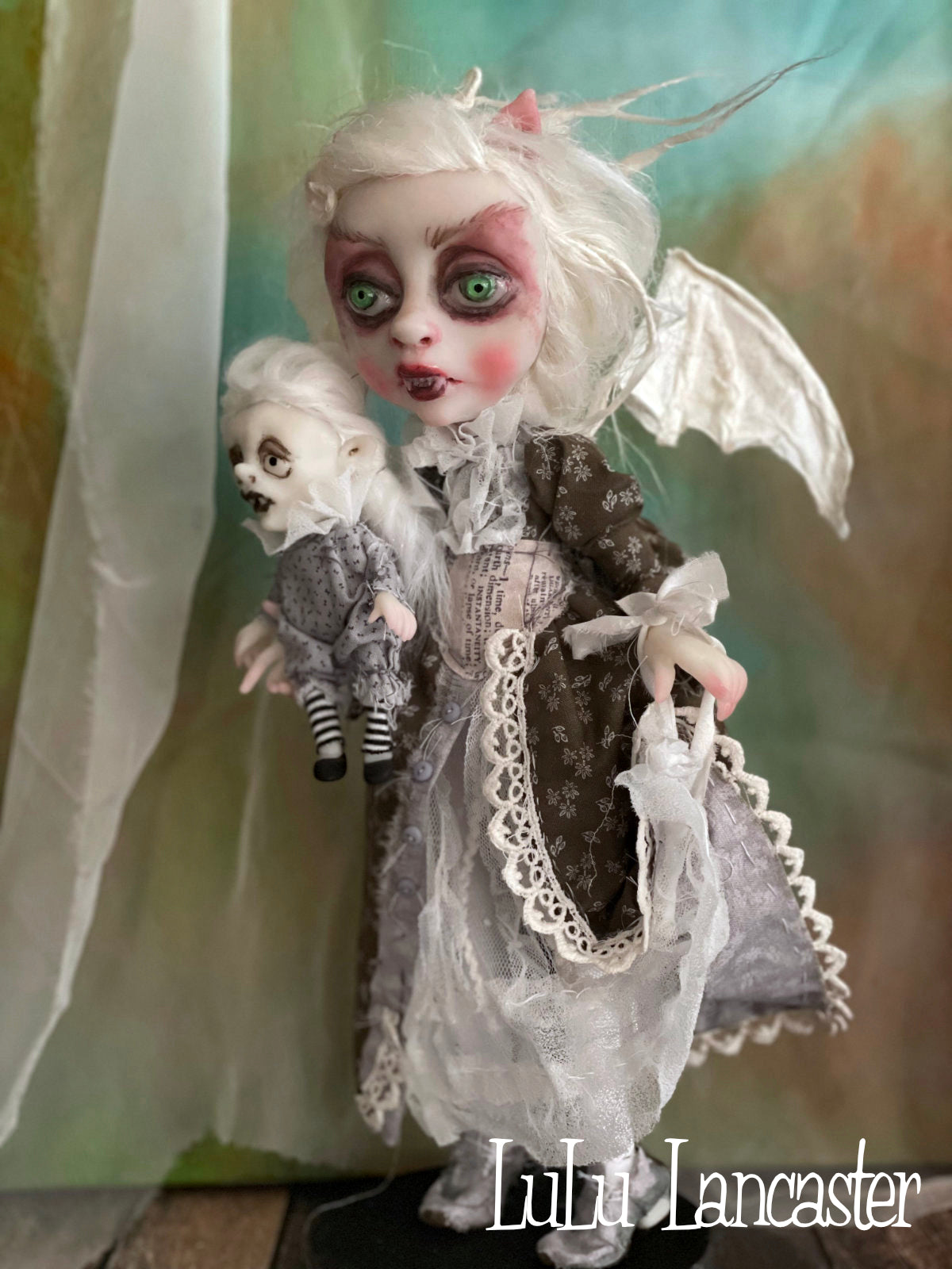 The Lady of the House Vampire Bat Halloween Original LuLu Lancaster Art Doll
