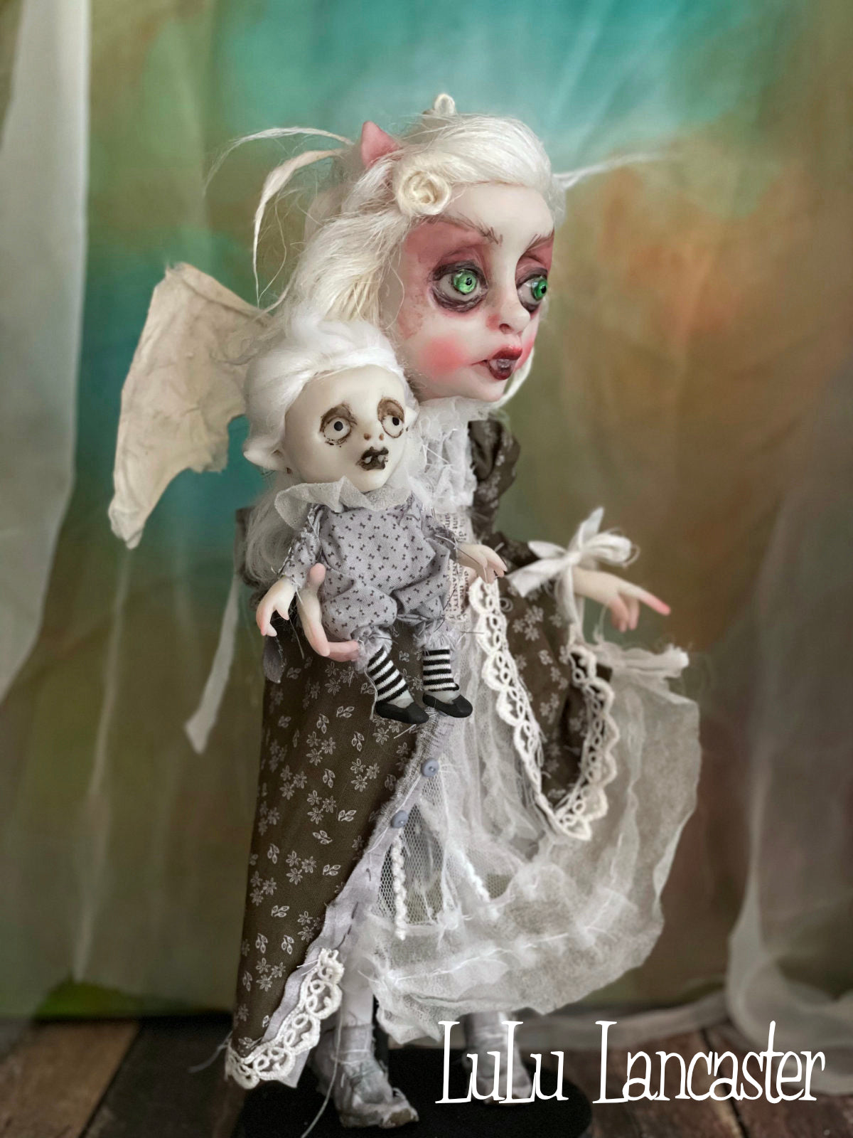 The Lady of the House Vampire Bat Halloween Original LuLu Lancaster Art Doll
