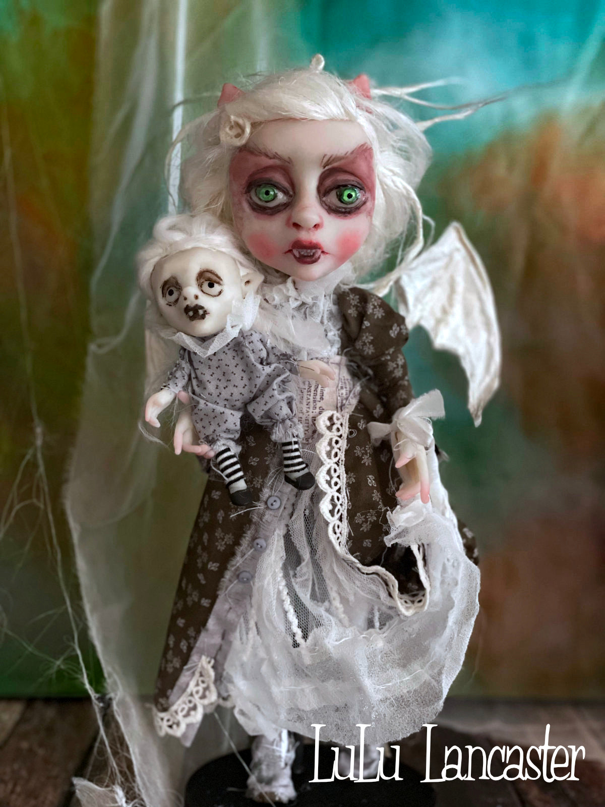 The Lady of the House Vampire Bat Halloween Original LuLu Lancaster Art Doll