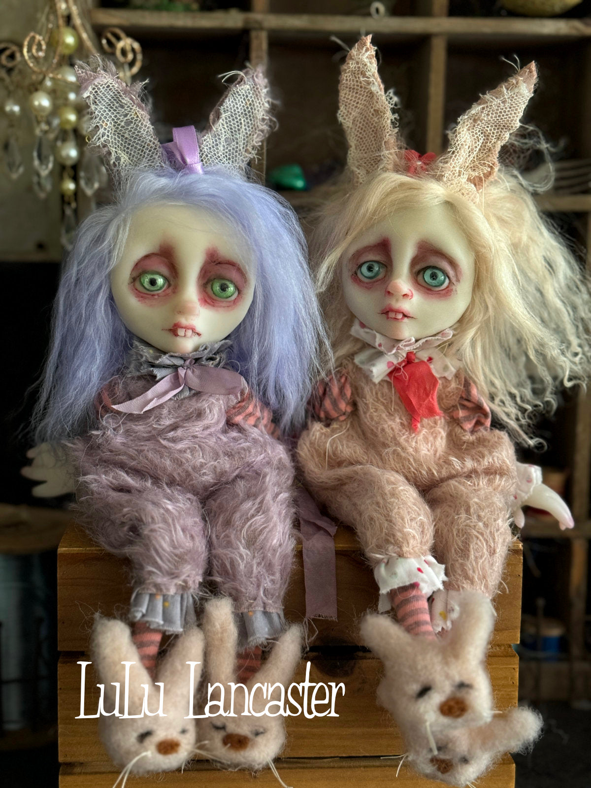 LiLac BunBun hanging Original LuLu Lancaster Art Doll