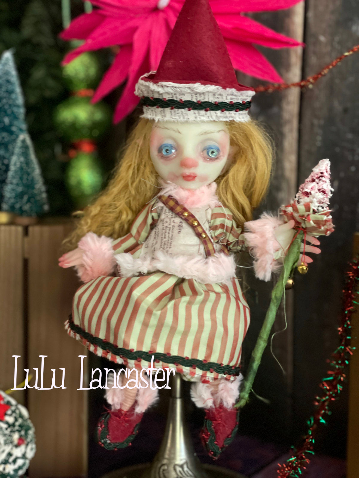 Lille Mini hanging Christmas Elf Original LuLu Lancaster Art Doll