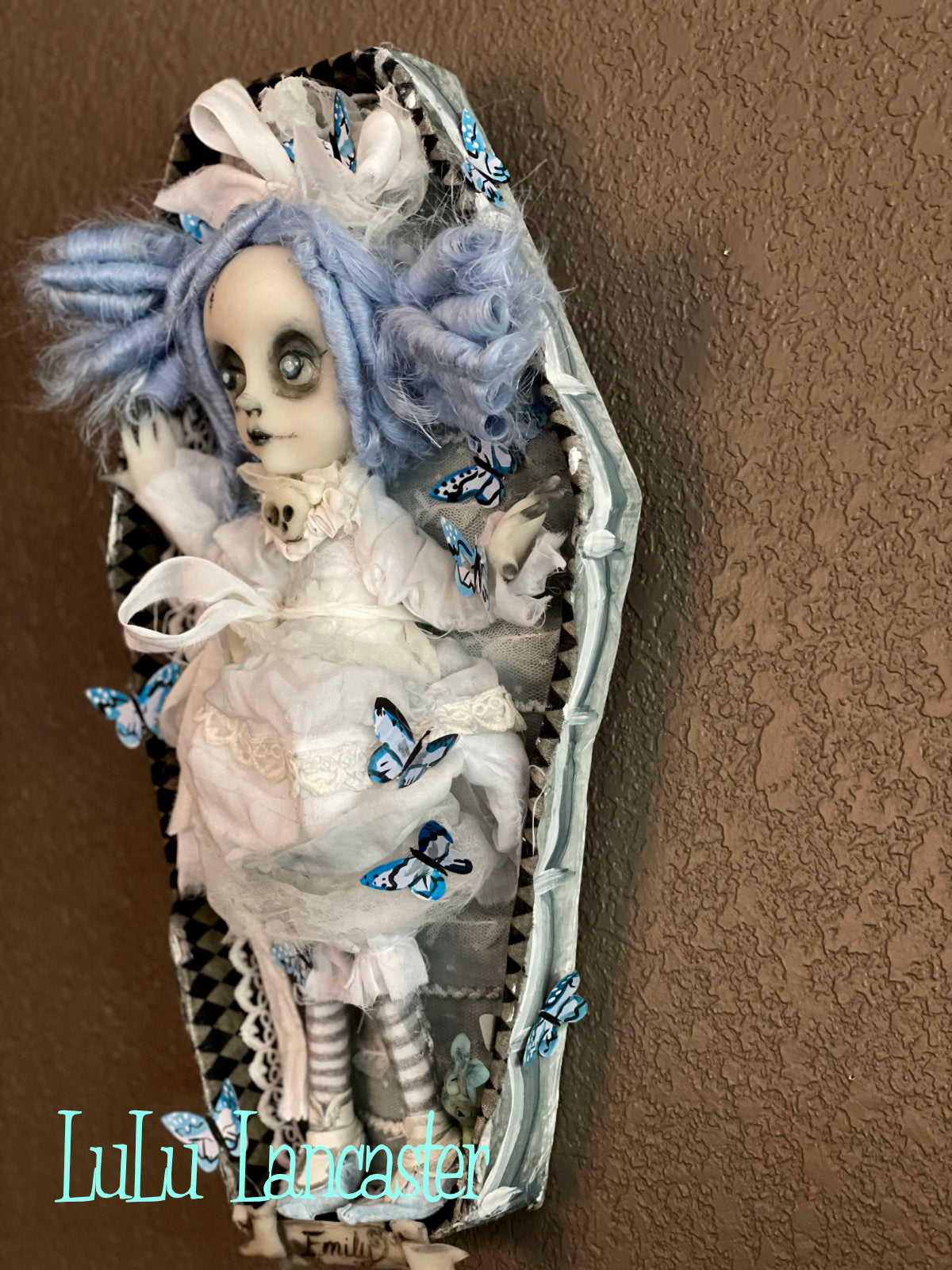 Little Emily corpse Halloween hanging coffin box Original LuLu Lancaster Art Doll