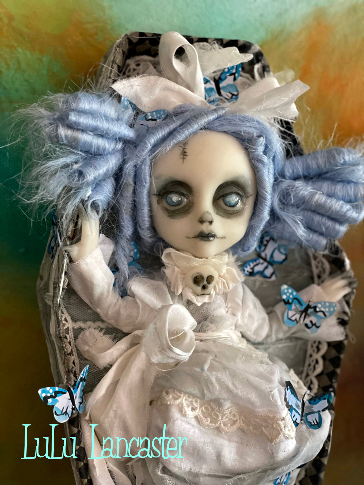 Little Emily corpse Halloween hanging coffin box Original LuLu Lancaster Art Doll