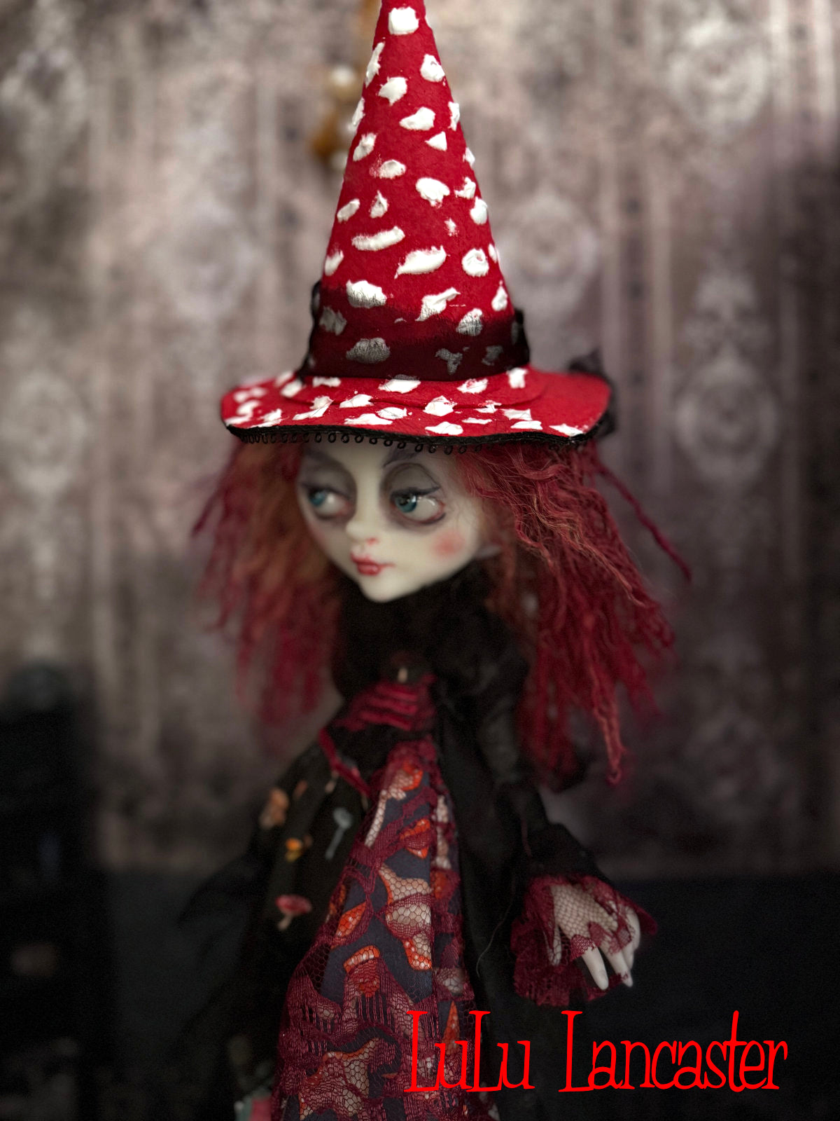 Livvy the Amanita Mushroom Witch Original LuLu Lancaster Art Doll
