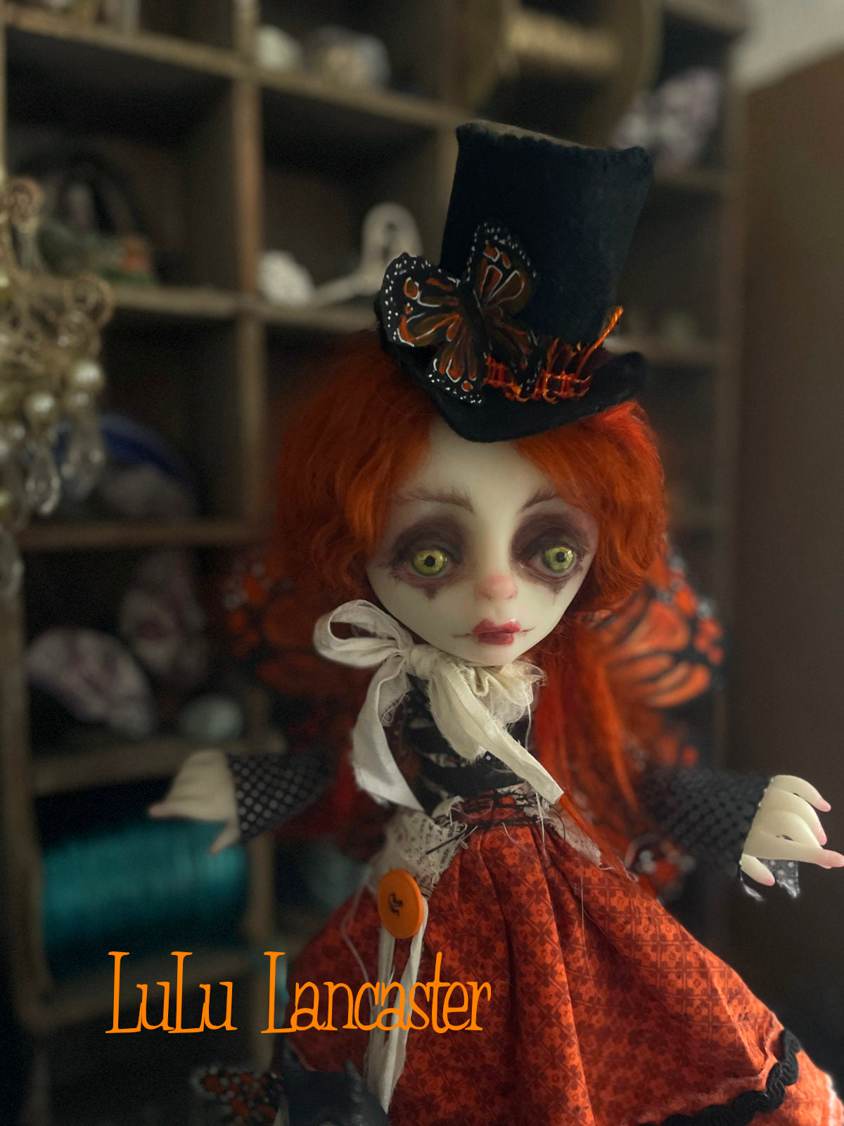 Macy and Mol Monarch Butterflies Original LuLu Lancaster Art Doll