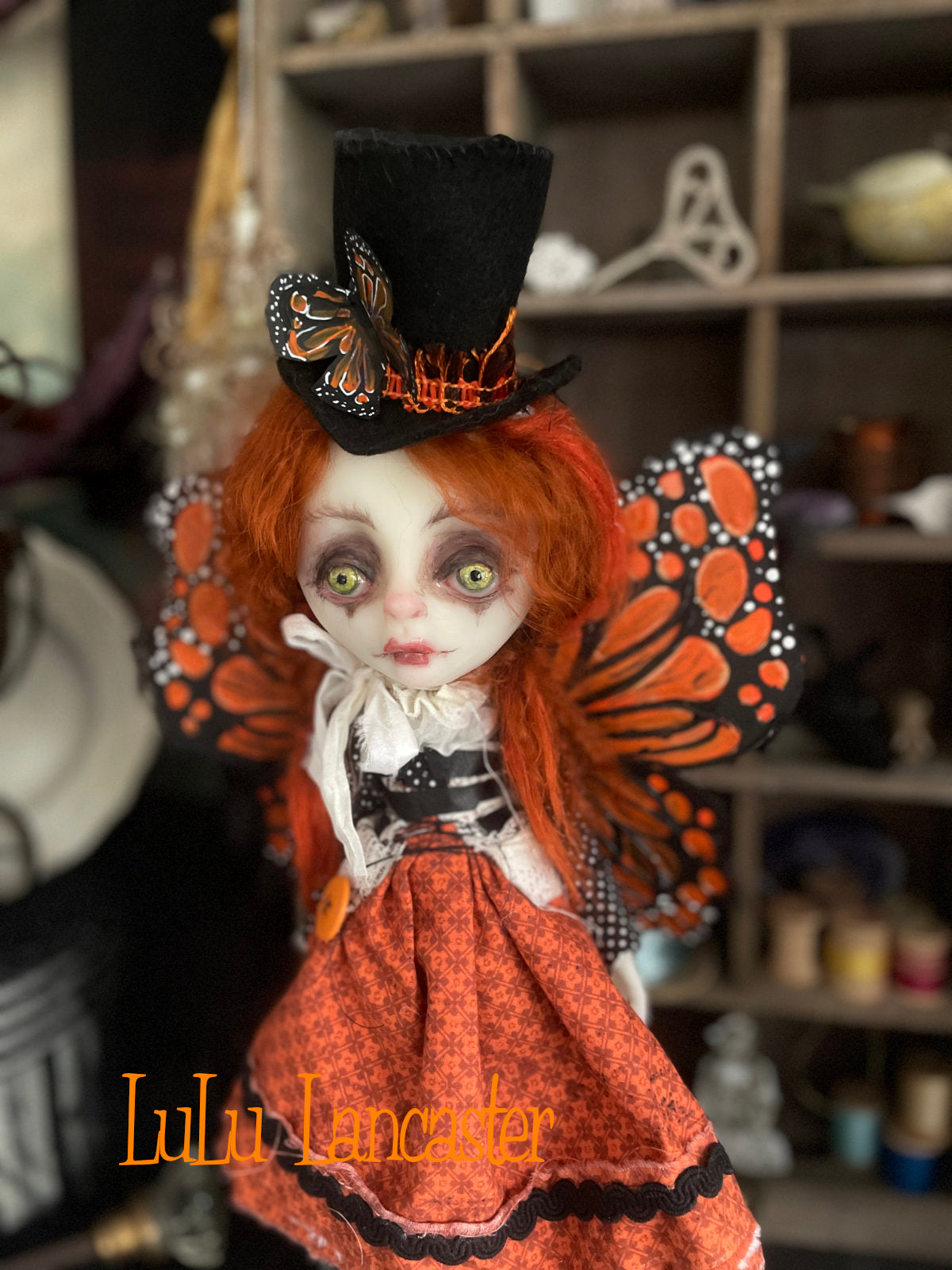 Macy and Mol Monarch Butterflies Original LuLu Lancaster Art Doll