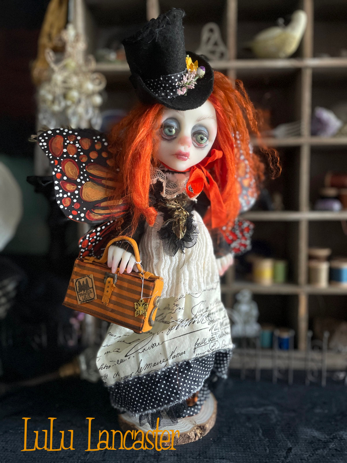 Marnie Monarch~traveling Butterfly Original LuLu Lancaster Art Doll