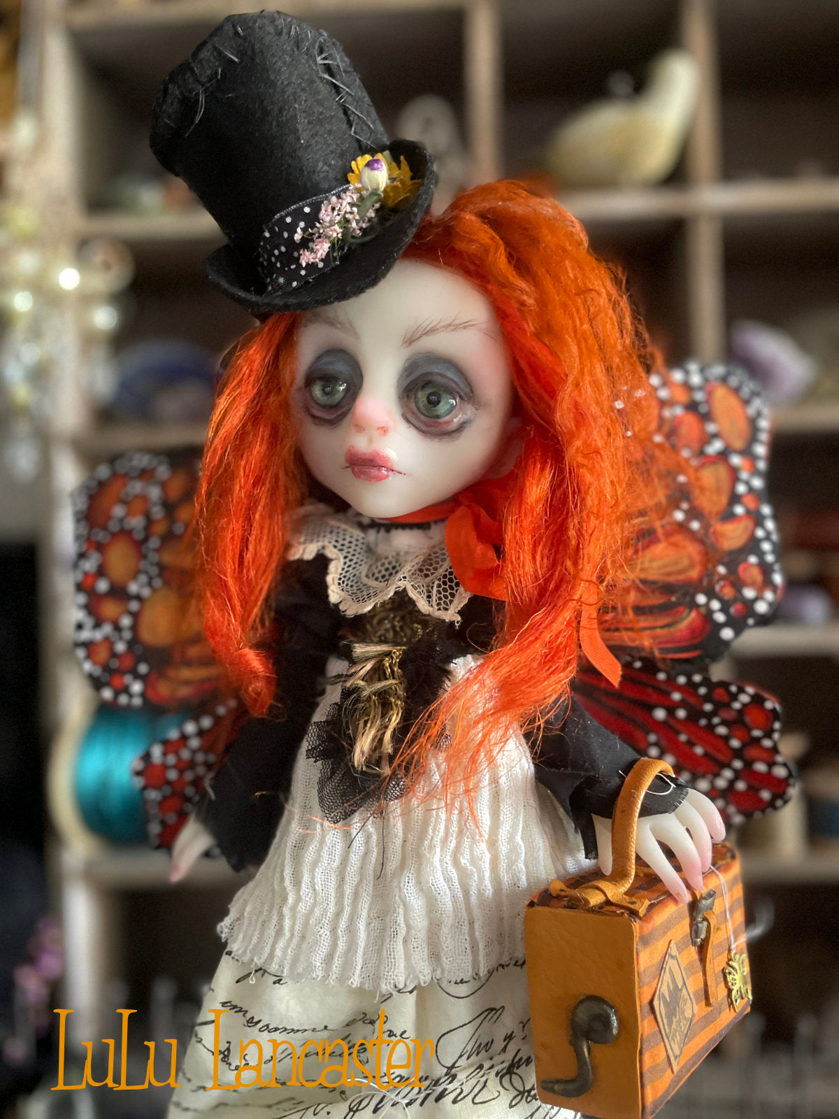 Marnie Monarch~traveling Butterfly Original LuLu Lancaster Art Doll