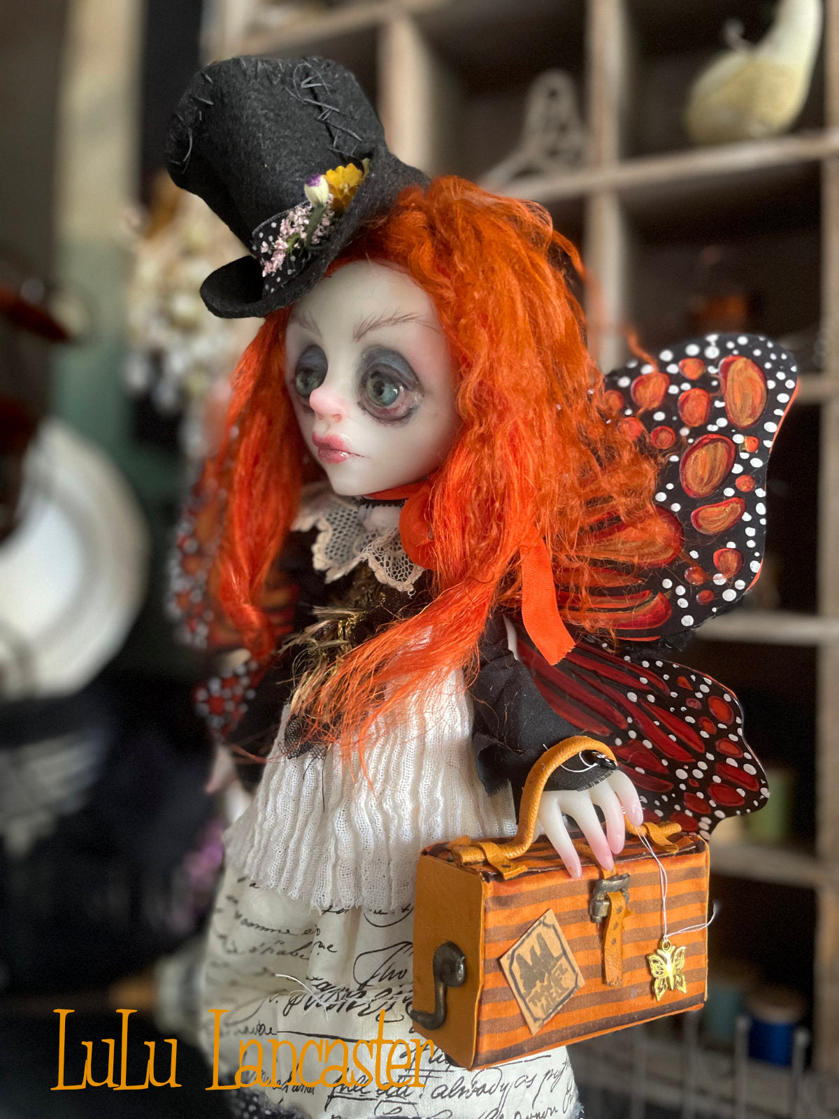 Marnie Monarch~traveling Butterfly Original LuLu Lancaster Art Doll