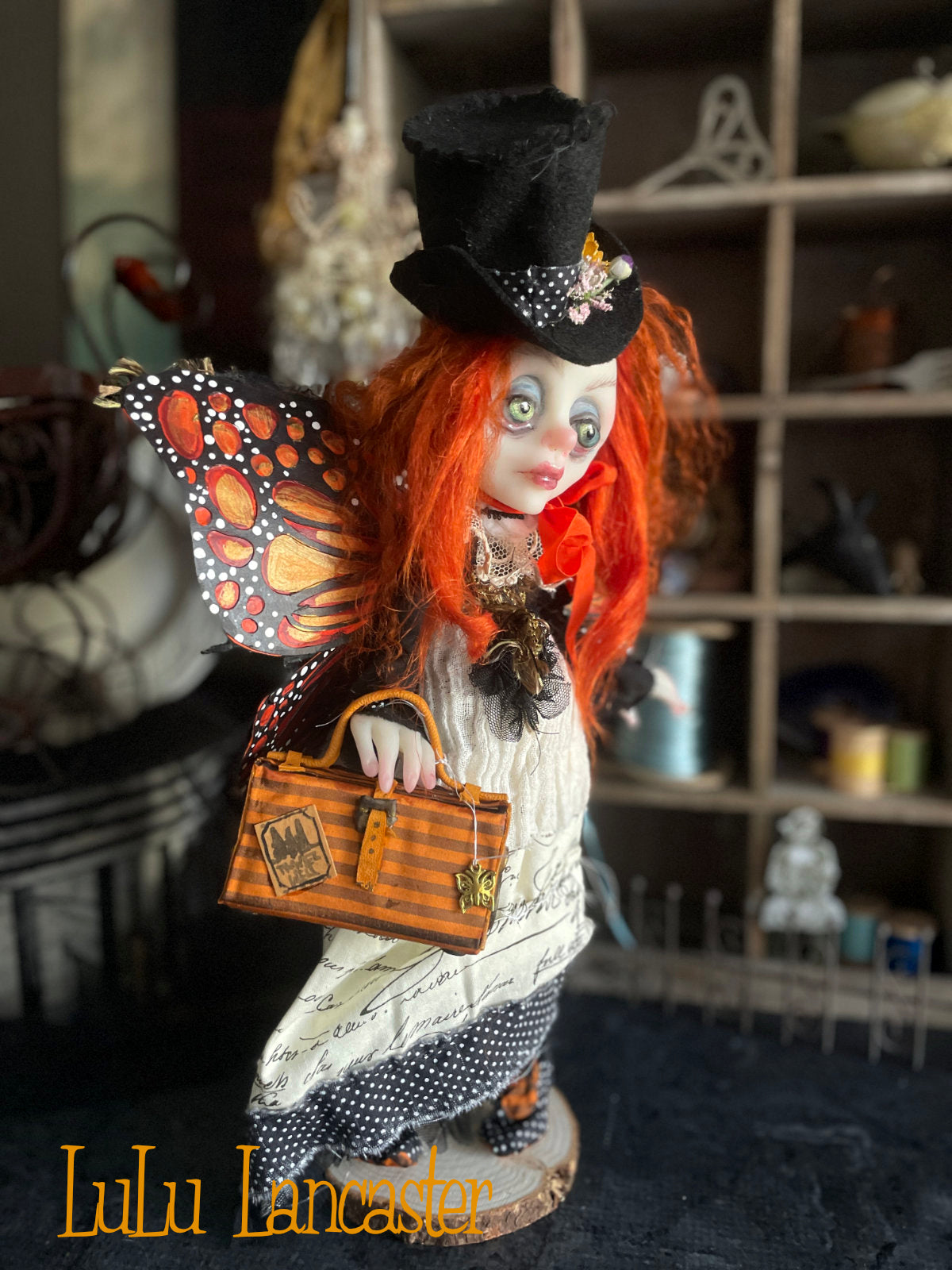 Marnie Monarch~traveling Butterfly Original LuLu Lancaster Art Doll