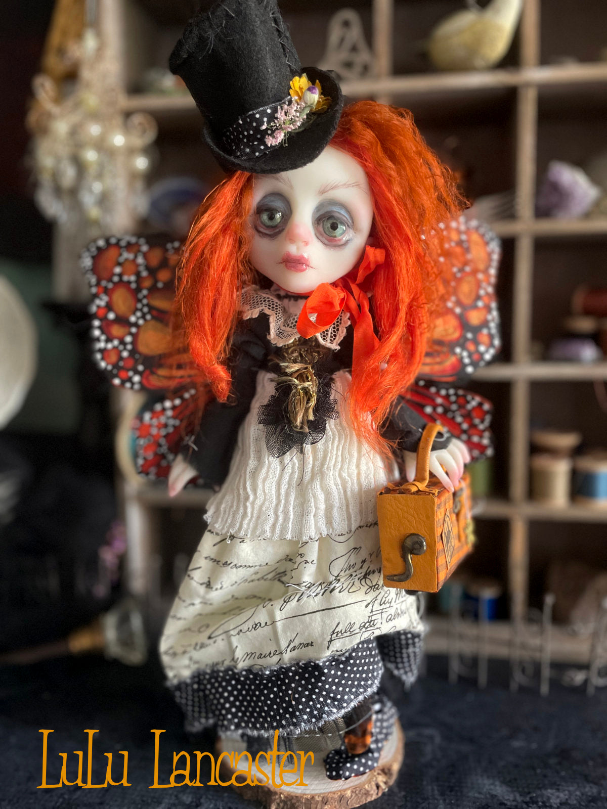 Marnie Monarch~traveling Butterfly Original LuLu Lancaster Art Doll