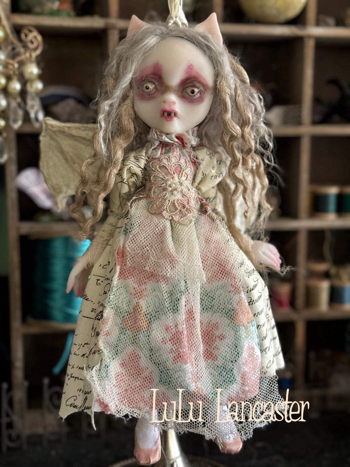 Milena Vampire Bat hanging Original LuLu Lancaster Art Doll