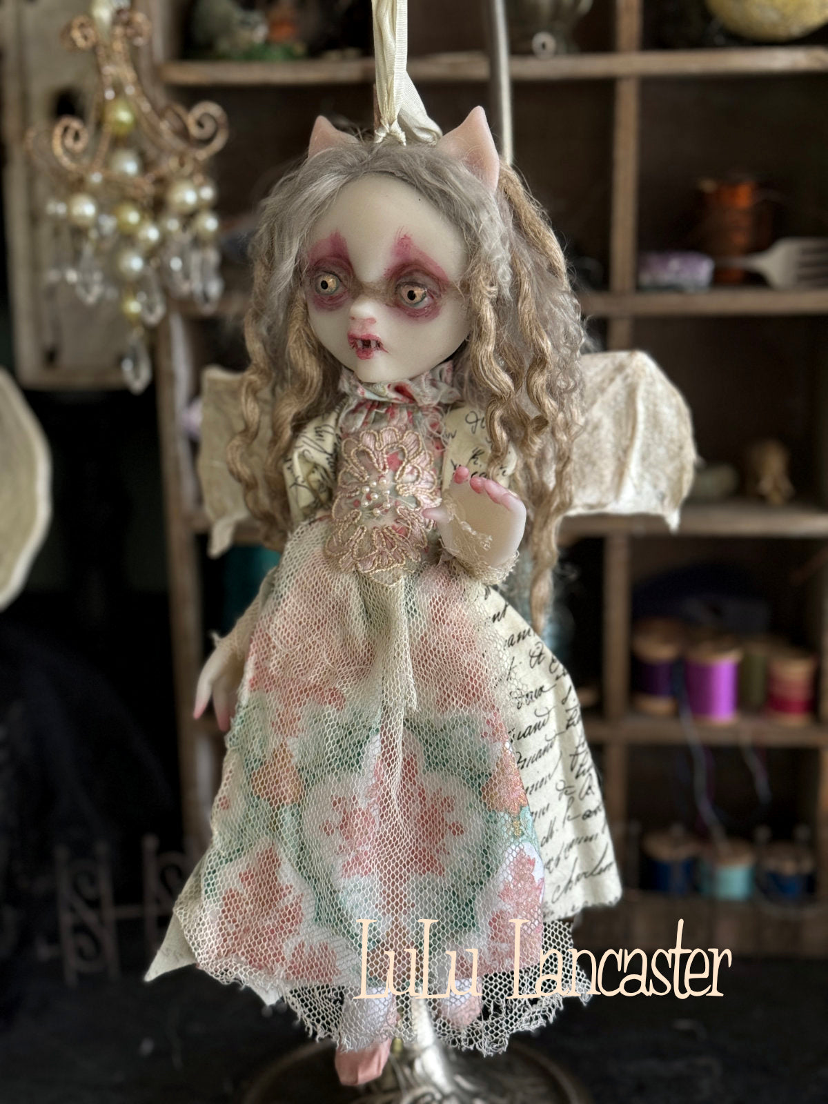 Milena Vampire Bat hanging Original LuLu Lancaster Art Doll