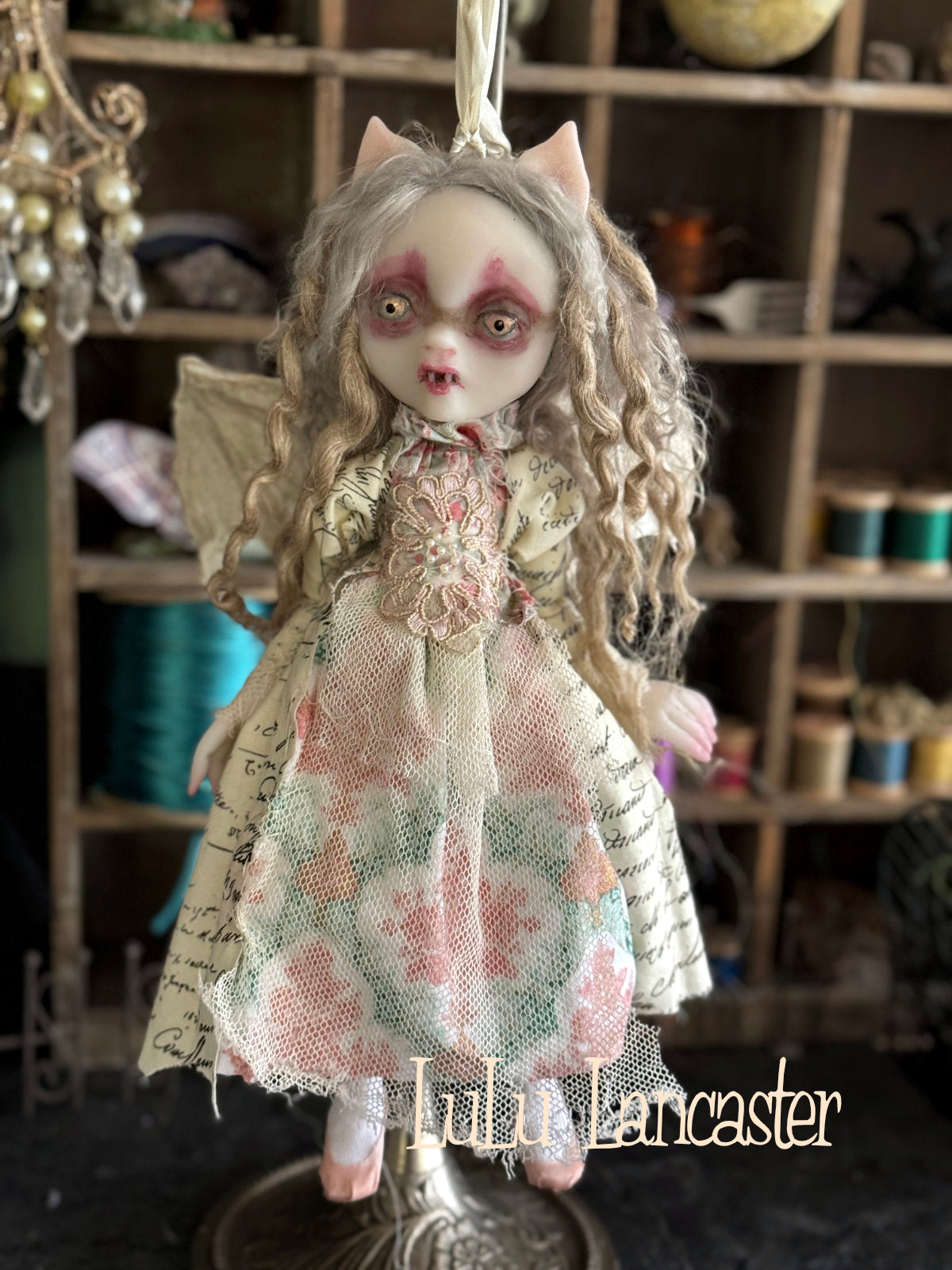 Milena Vampire Bat hanging Original LuLu Lancaster Art Doll