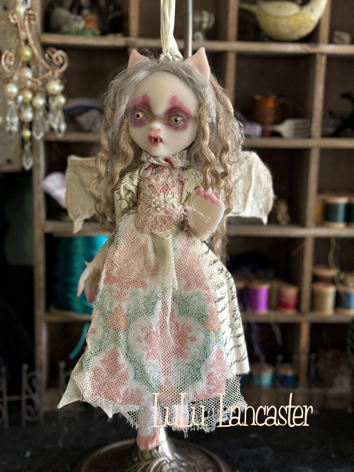 Milena Vampire Bat hanging Original LuLu Lancaster Art Doll