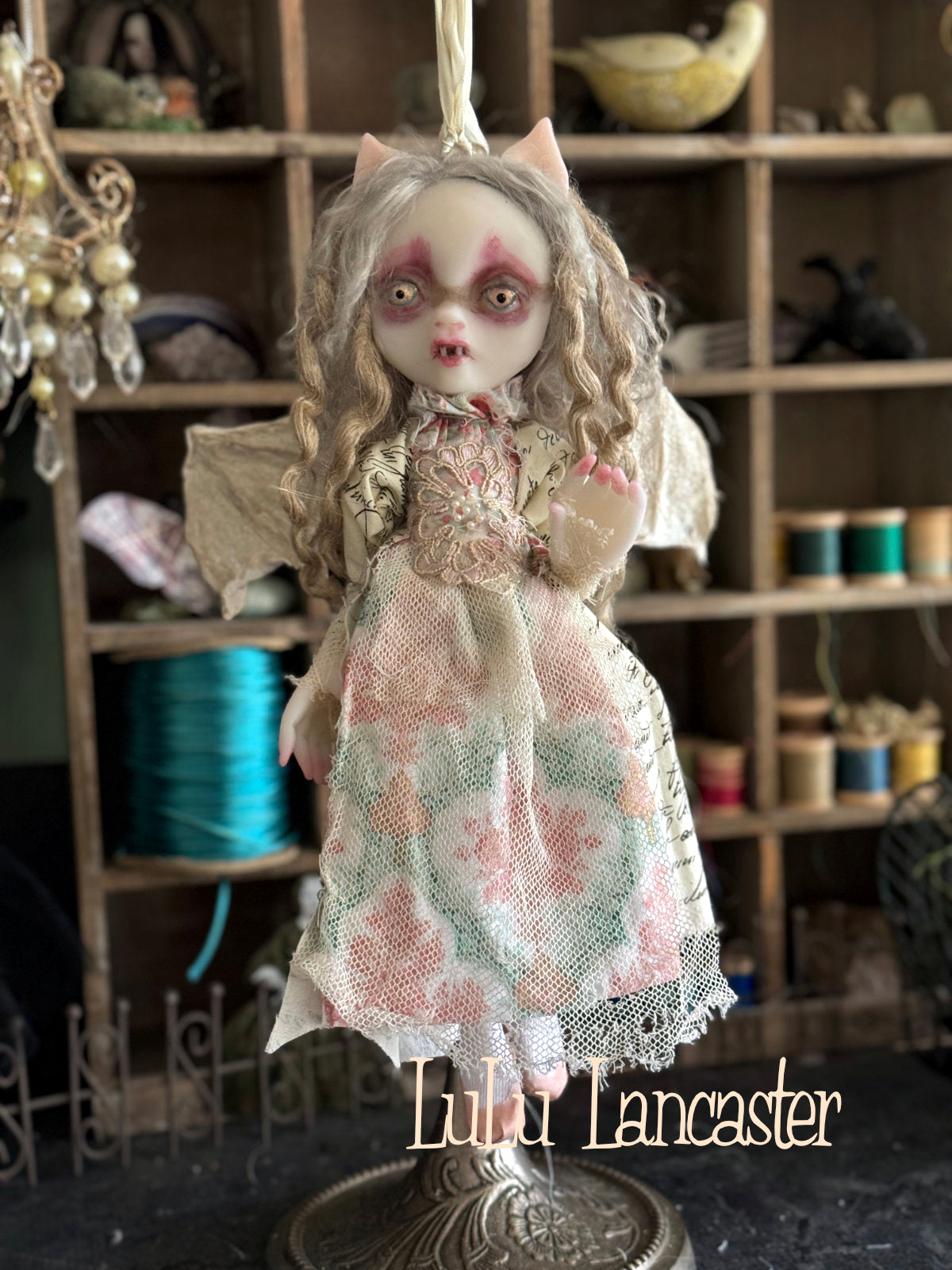 Milena Vampire Bat hanging Original LuLu Lancaster Art Doll