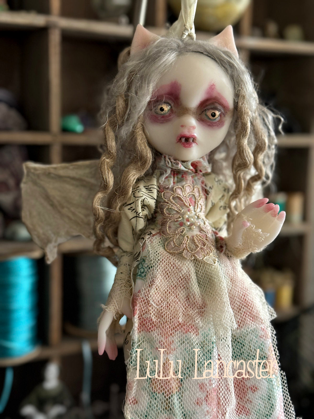 Milena Vampire Bat hanging Original LuLu Lancaster Art Doll