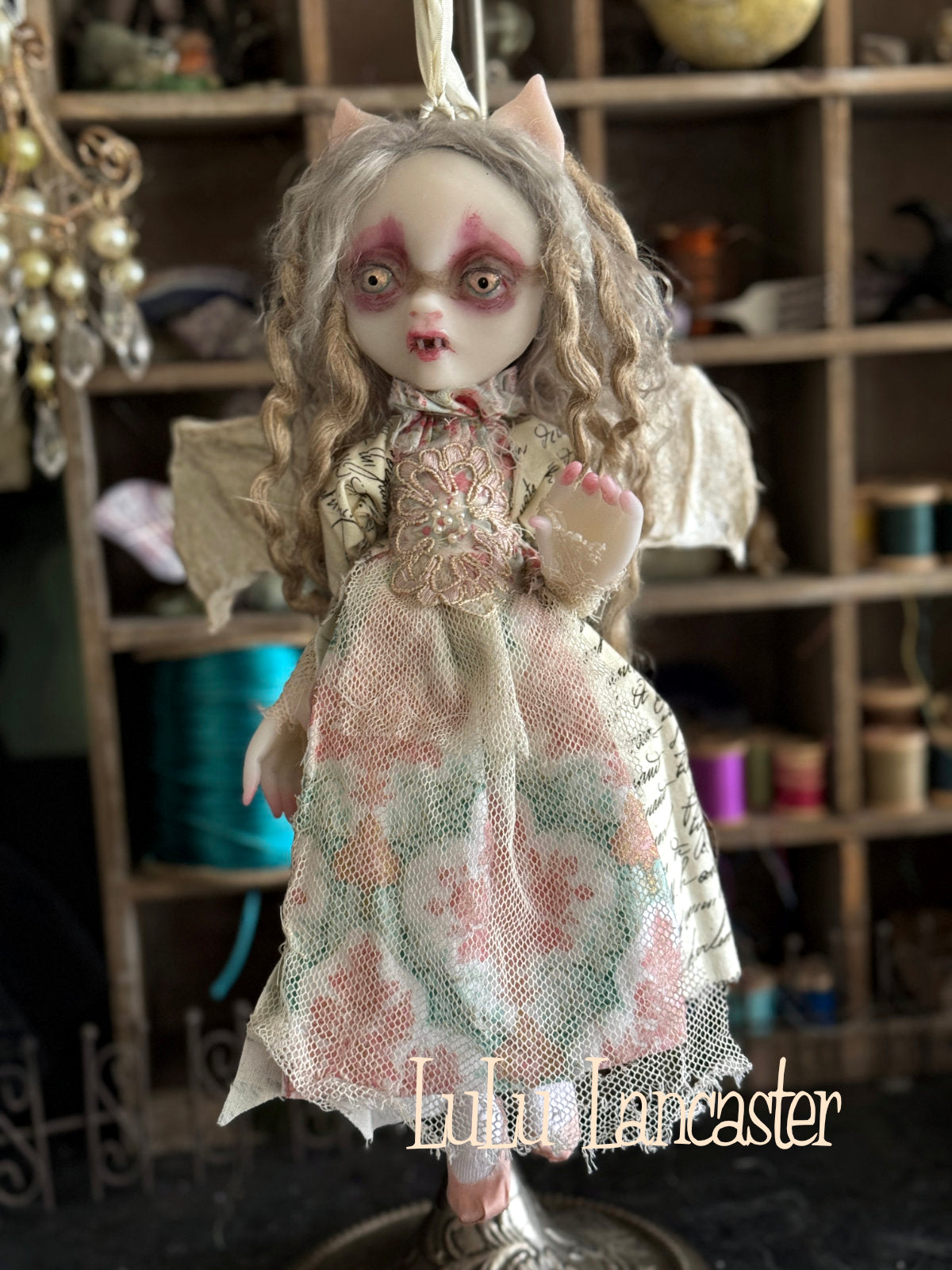 Milena Vampire Bat hanging Original LuLu Lancaster Art Doll