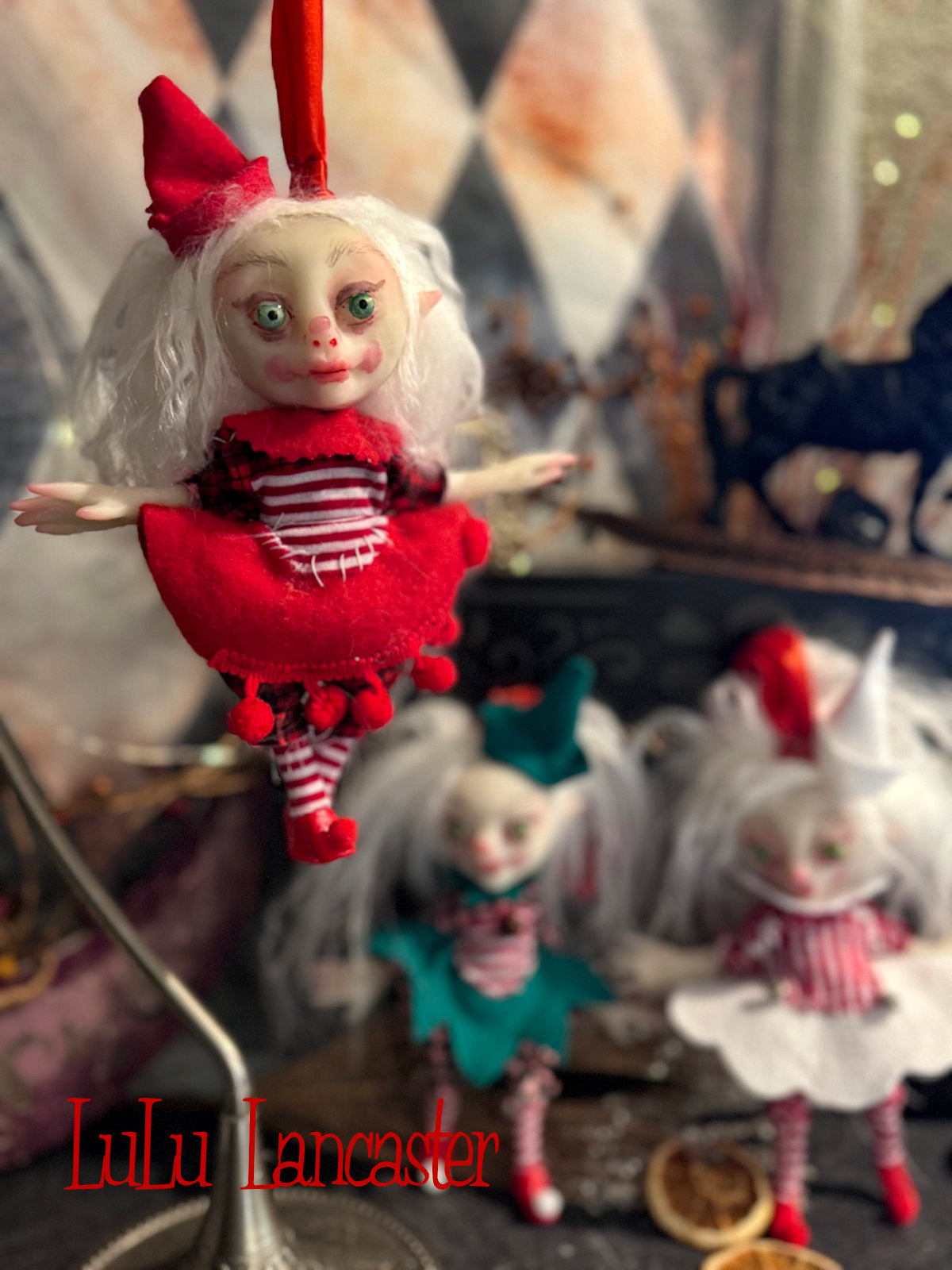 Sappy the Elf Mini Christmas hanging Original LuLu Lancaster Art Doll