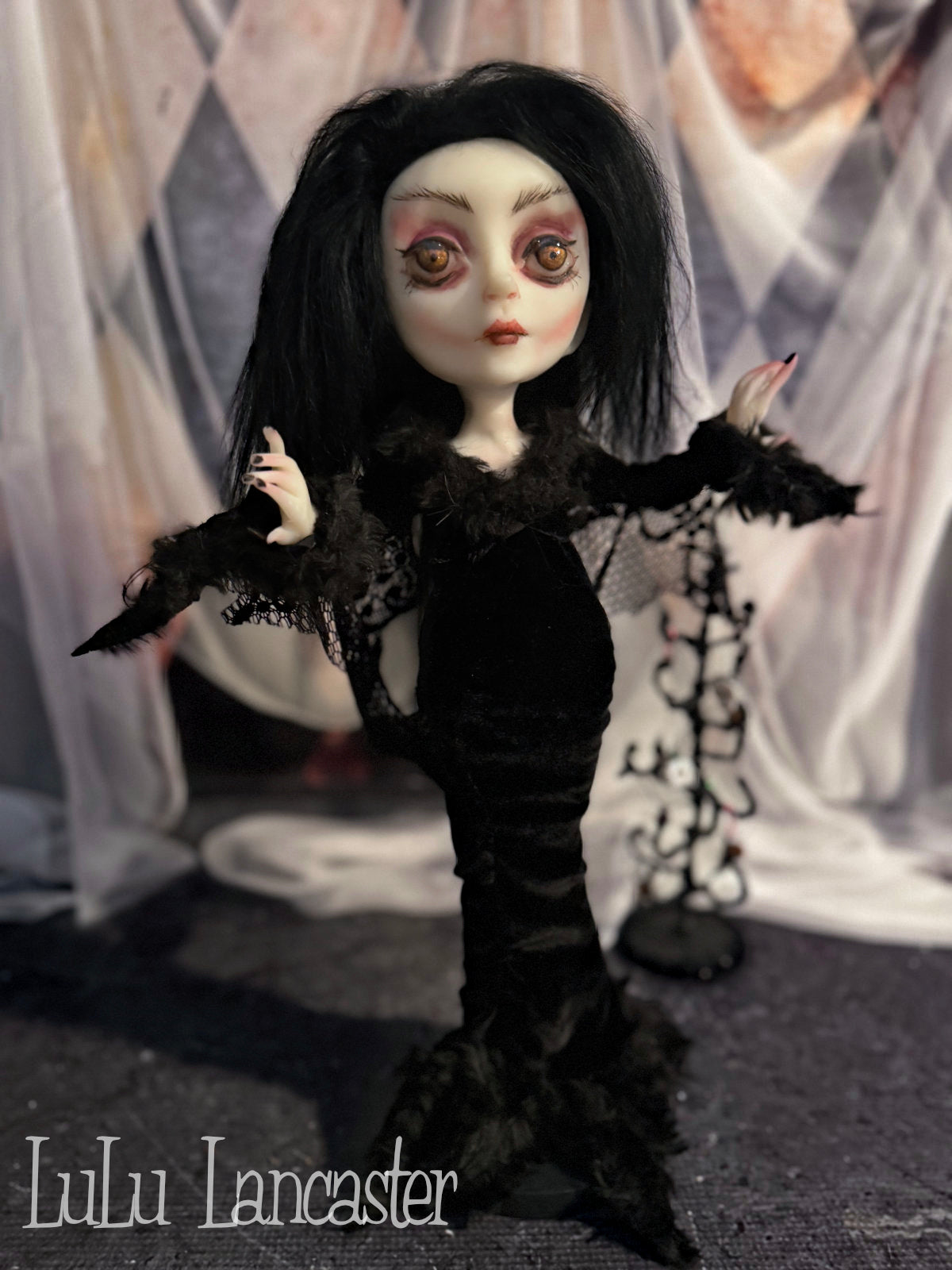 Morticia Gothmas Original LuLu Lancaster Art Doll