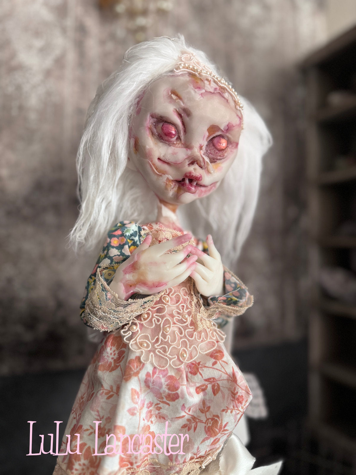 Pamela the Zombie Vampire Original LuLu Lancaster Art Doll~Hinge Artist Collective Group show Dichotomy
