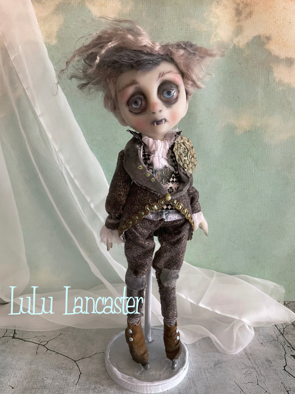 Pauly the Winter Vampire Ice skater Original LuLu Lancaster Art Doll