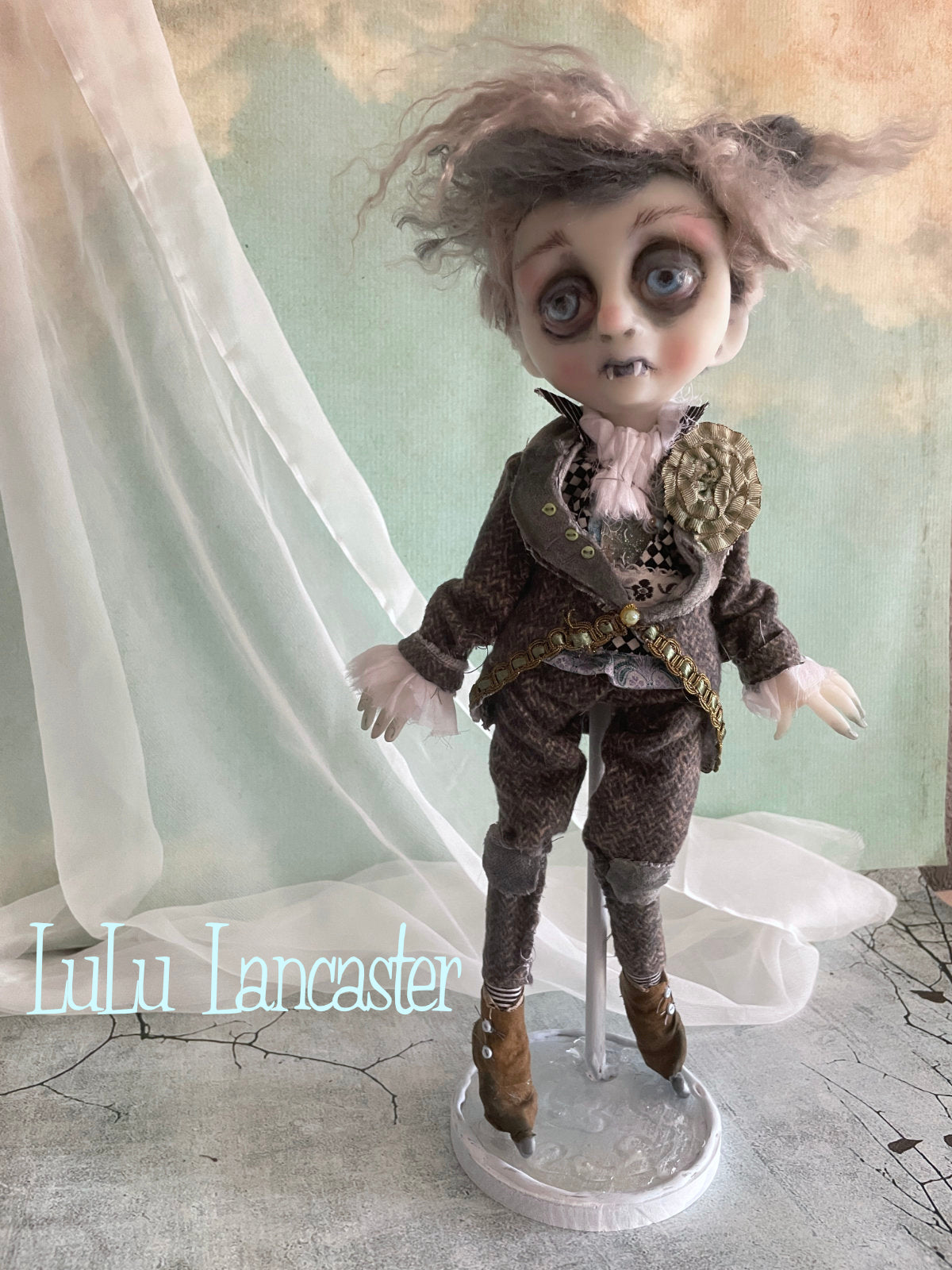 Pauly the Winter Vampire Ice skater Original LuLu Lancaster Art Doll