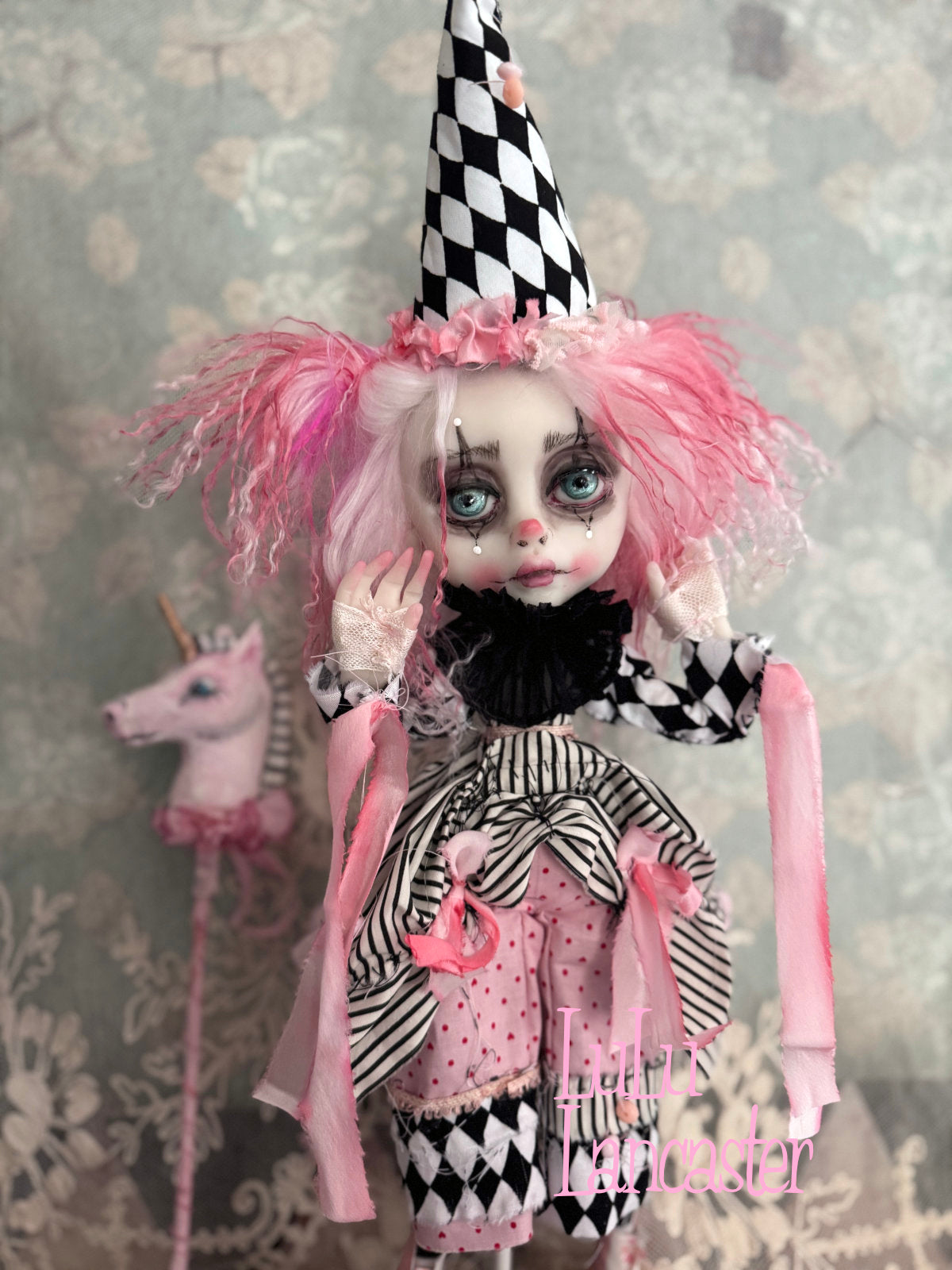 Pinky Parfait Poupee and PuffMallow the unicorn Original LuLu Lancaster Art Doll