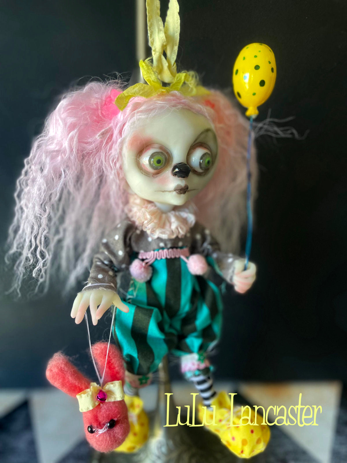Pinky Lemonade clown Mini hanging Original LuLu Lancaster Art Doll