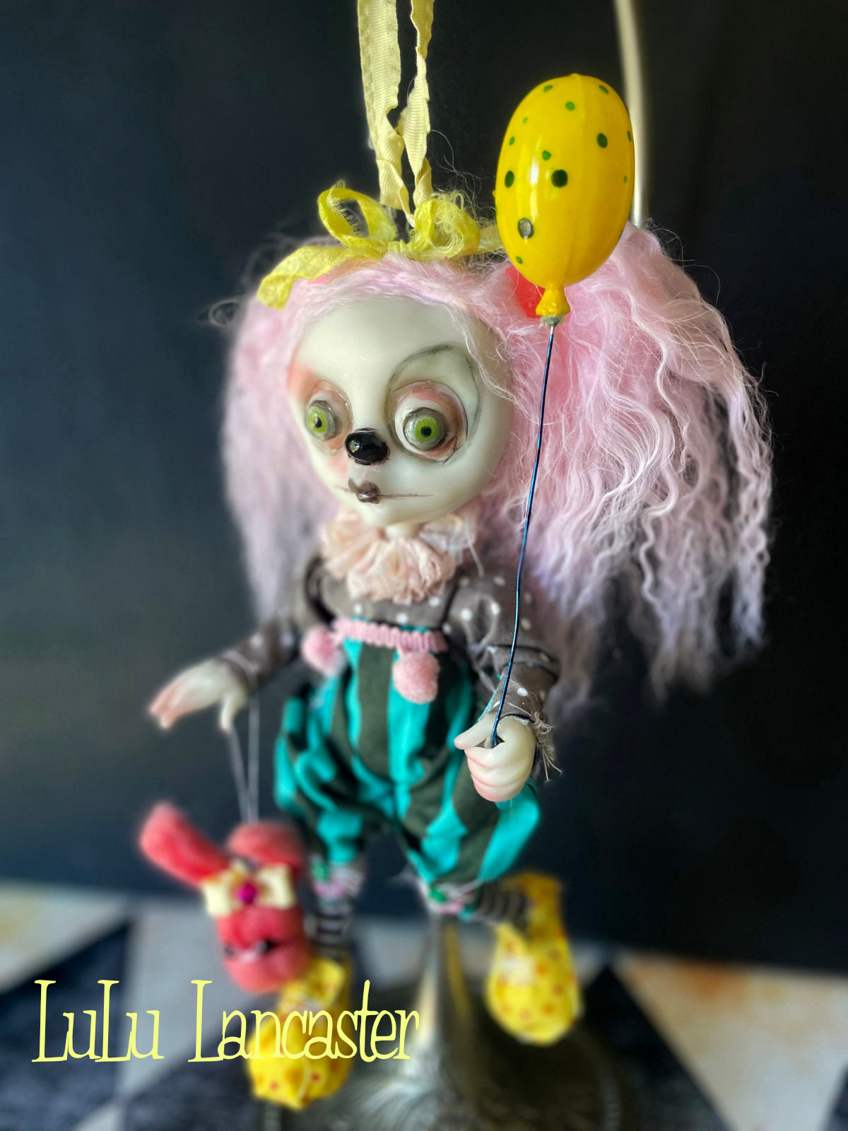 Pinky Lemonade clown Mini hanging Original LuLu Lancaster Art Doll