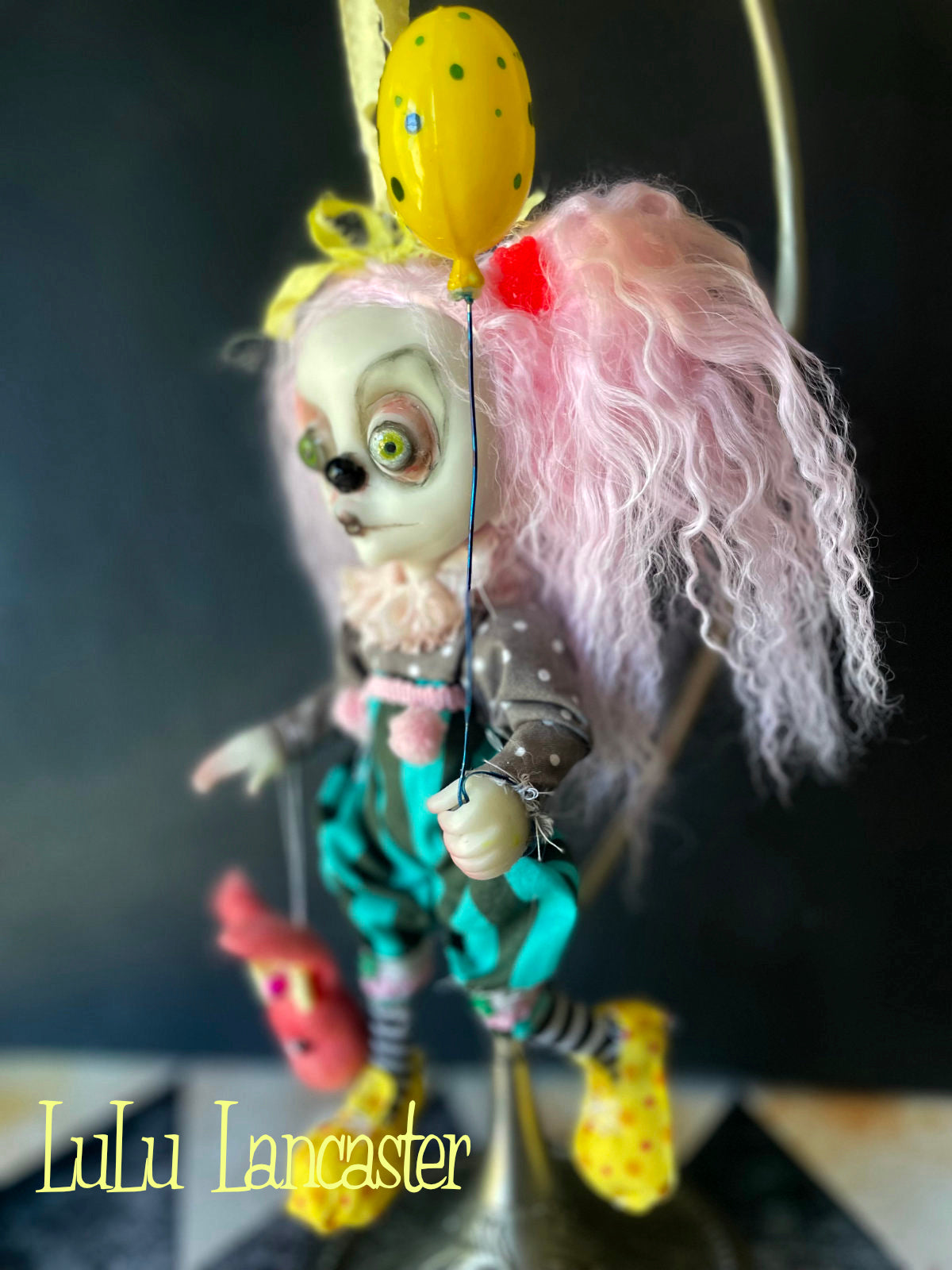 Pinky Lemonade clown Mini hanging Original LuLu Lancaster Art Doll