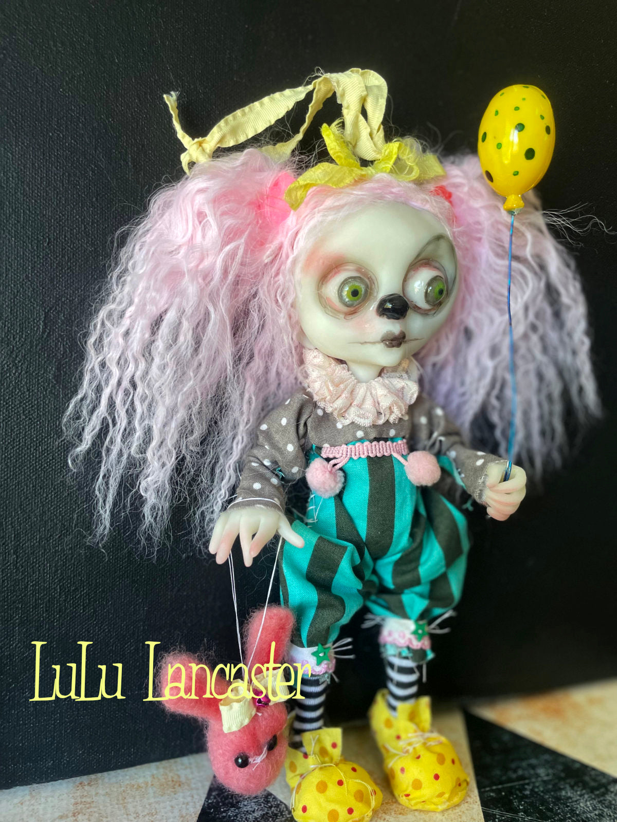 Pinky Lemonade clown Mini hanging Original LuLu Lancaster Art Doll