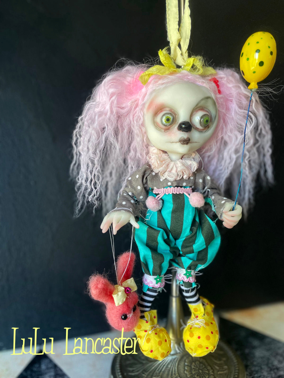 Pinky Lemonade clown Mini hanging Original LuLu Lancaster Art Doll