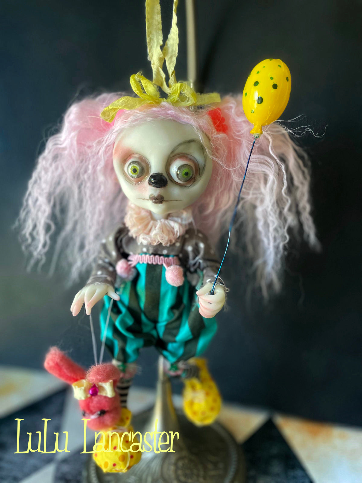 Pinky Lemonade clown Mini hanging Original LuLu Lancaster Art Doll