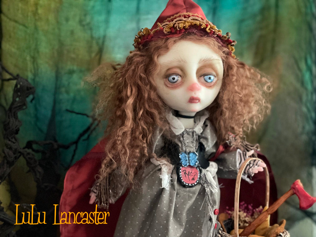 Red Riding Hood Goth dark Fairytale Original LuLu Lancaster Art Doll