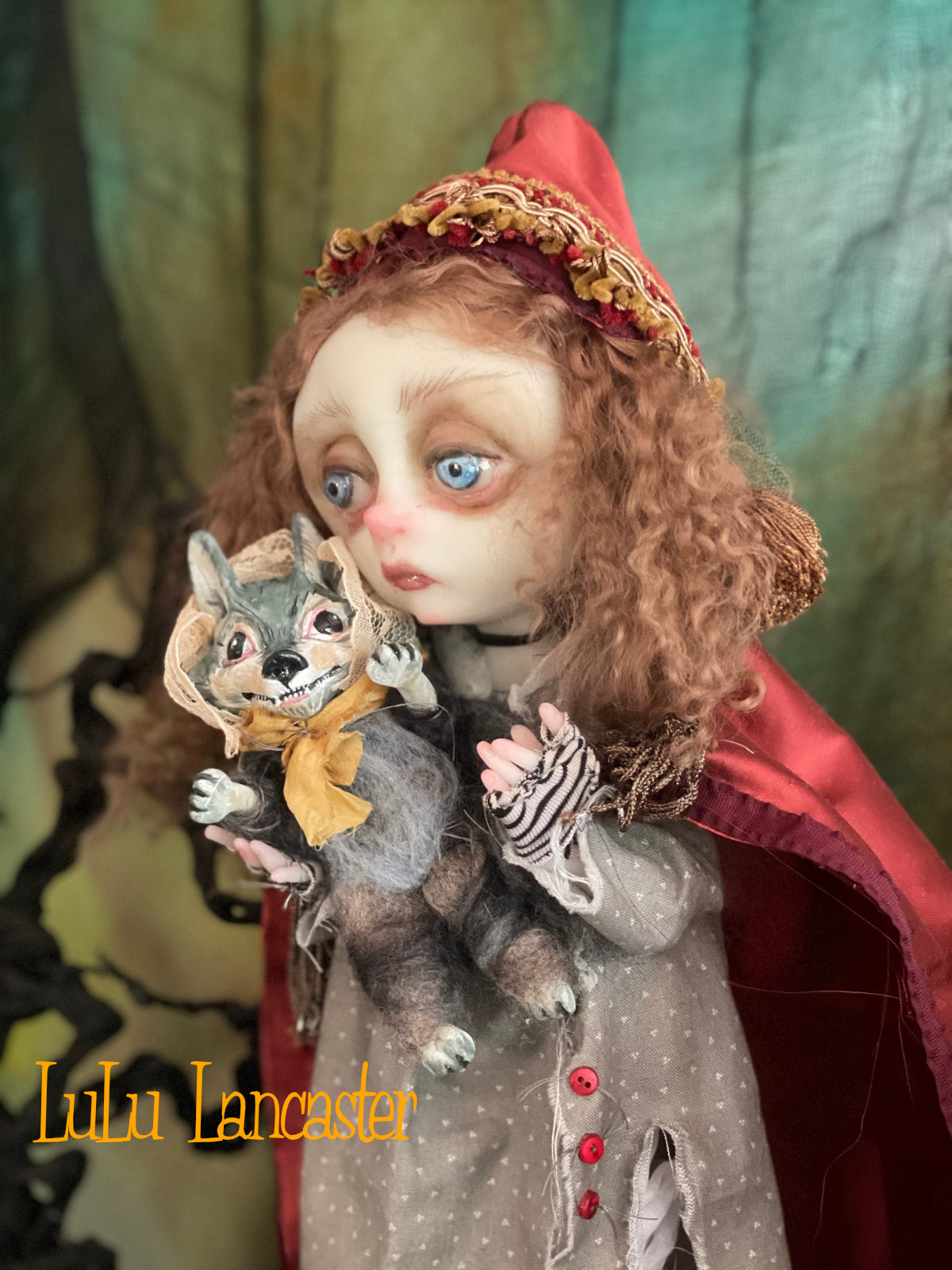 Red Riding Hood Goth dark Fairytale Original LuLu Lancaster Art Doll