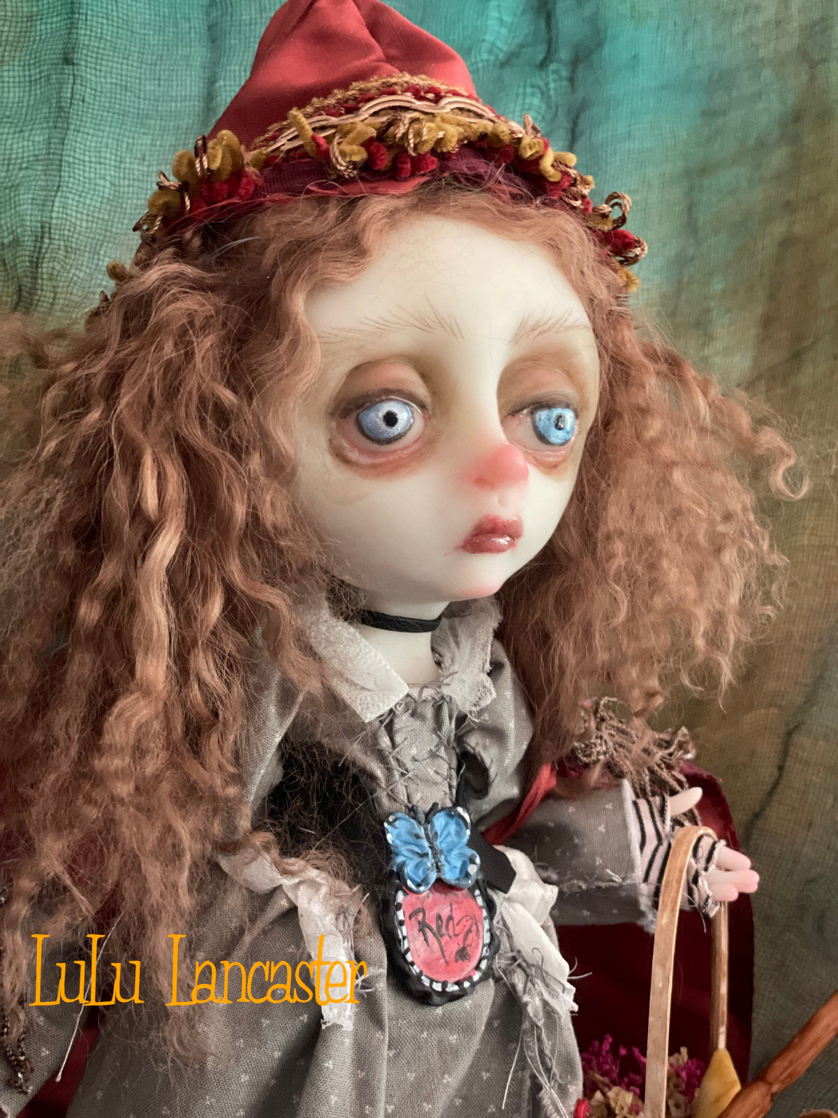 Red Riding Hood Goth dark Fairytale Original LuLu Lancaster Art Doll