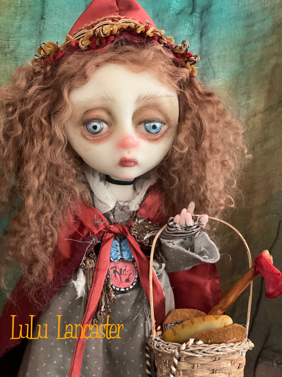 Red Riding Hood Goth dark Fairytale Original LuLu Lancaster Art Doll