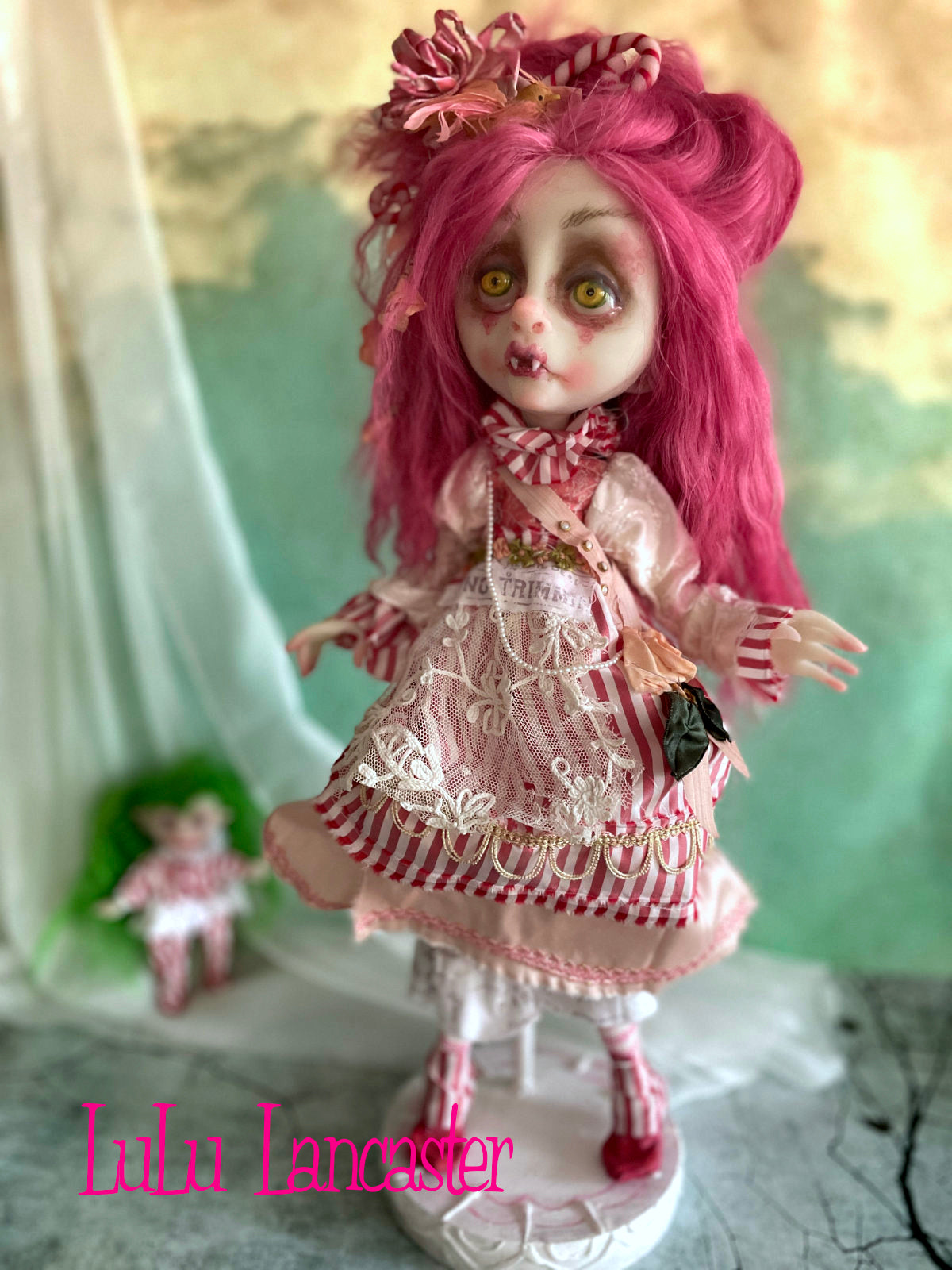 Regina Candy cane vampire Original LuLu Lancaster Holiday Art Doll