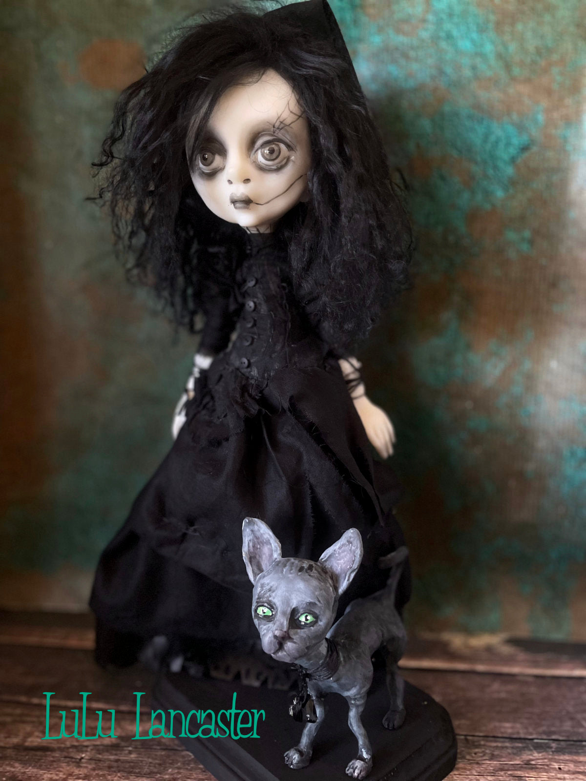 Santree and Cape~ Dark witch Original LuLu Lancaster Art Doll