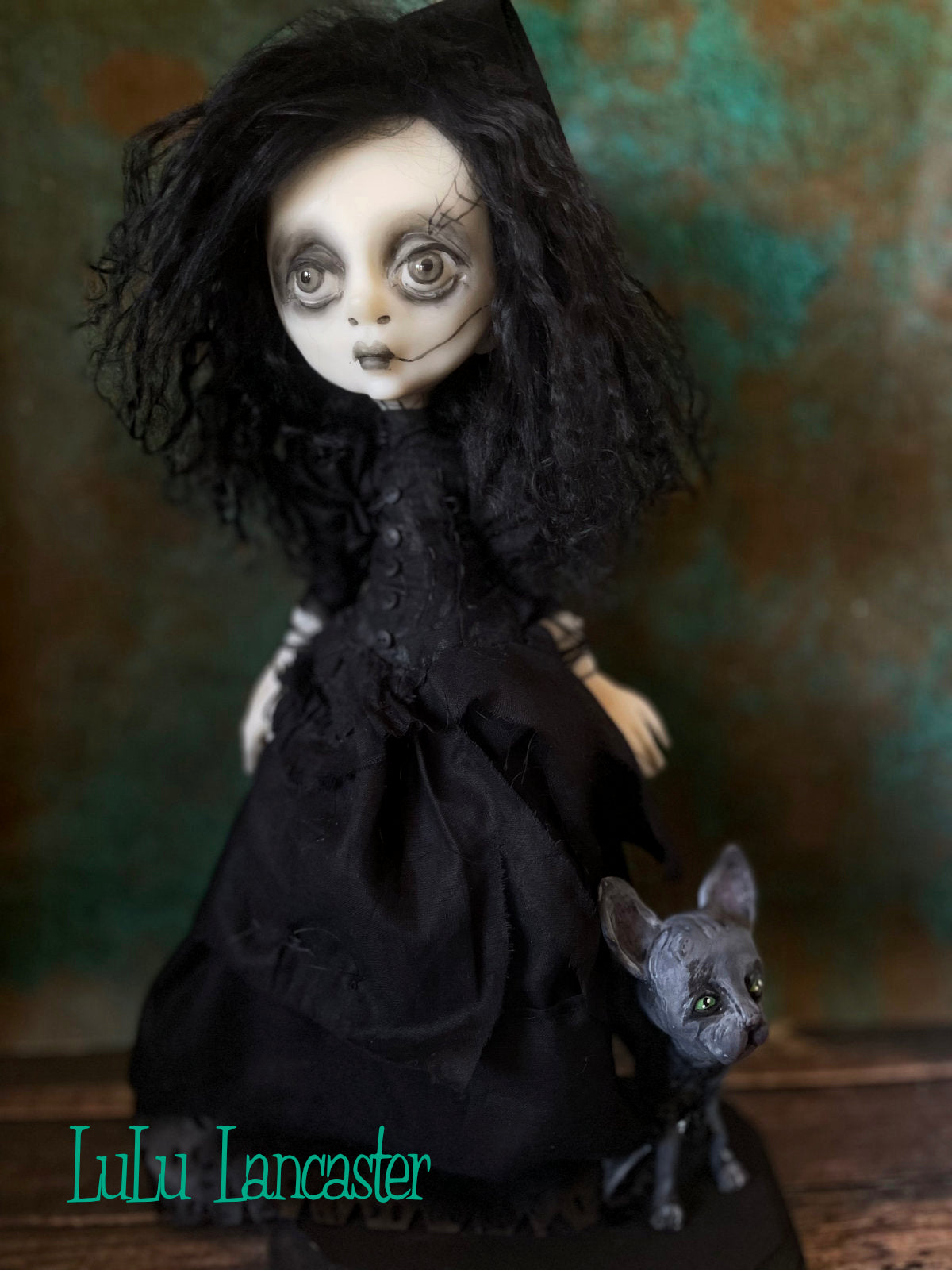 Santree and Cape~ Dark witch Original LuLu Lancaster Art Doll
