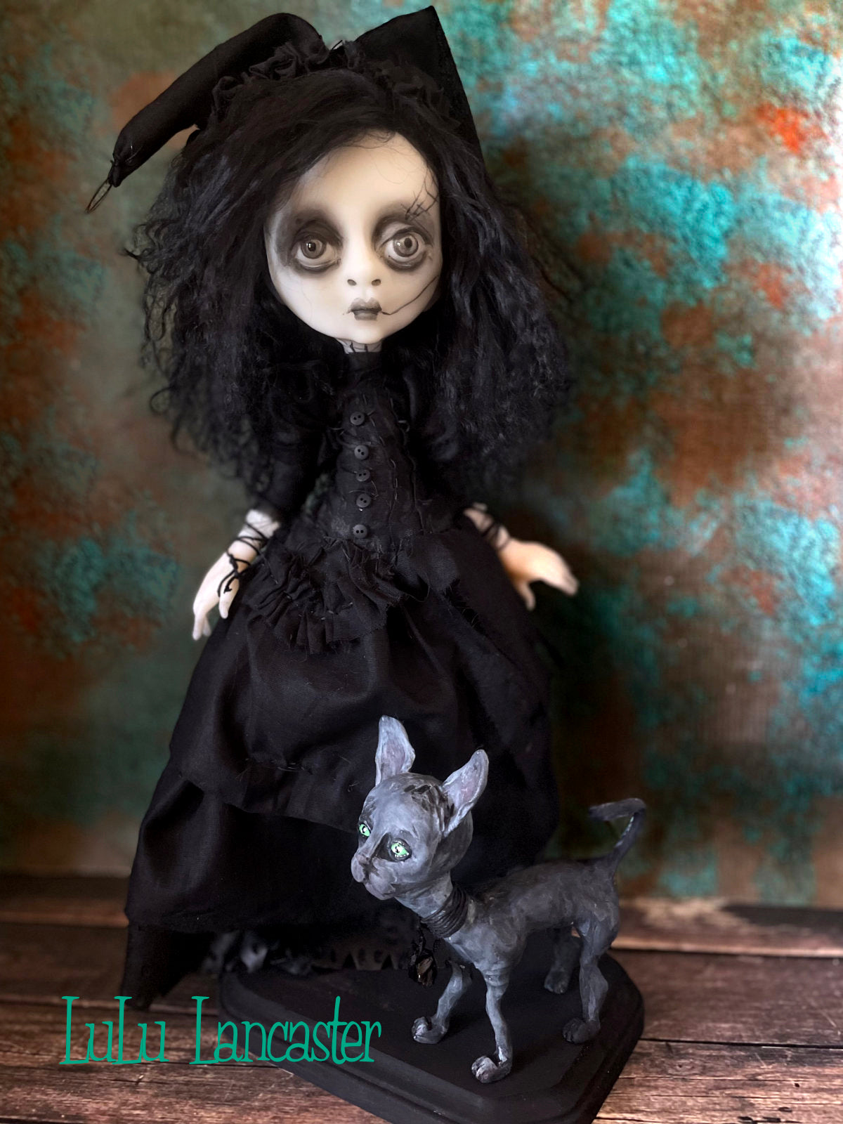 Santree and Cape~ Dark witch Original LuLu Lancaster Art Doll